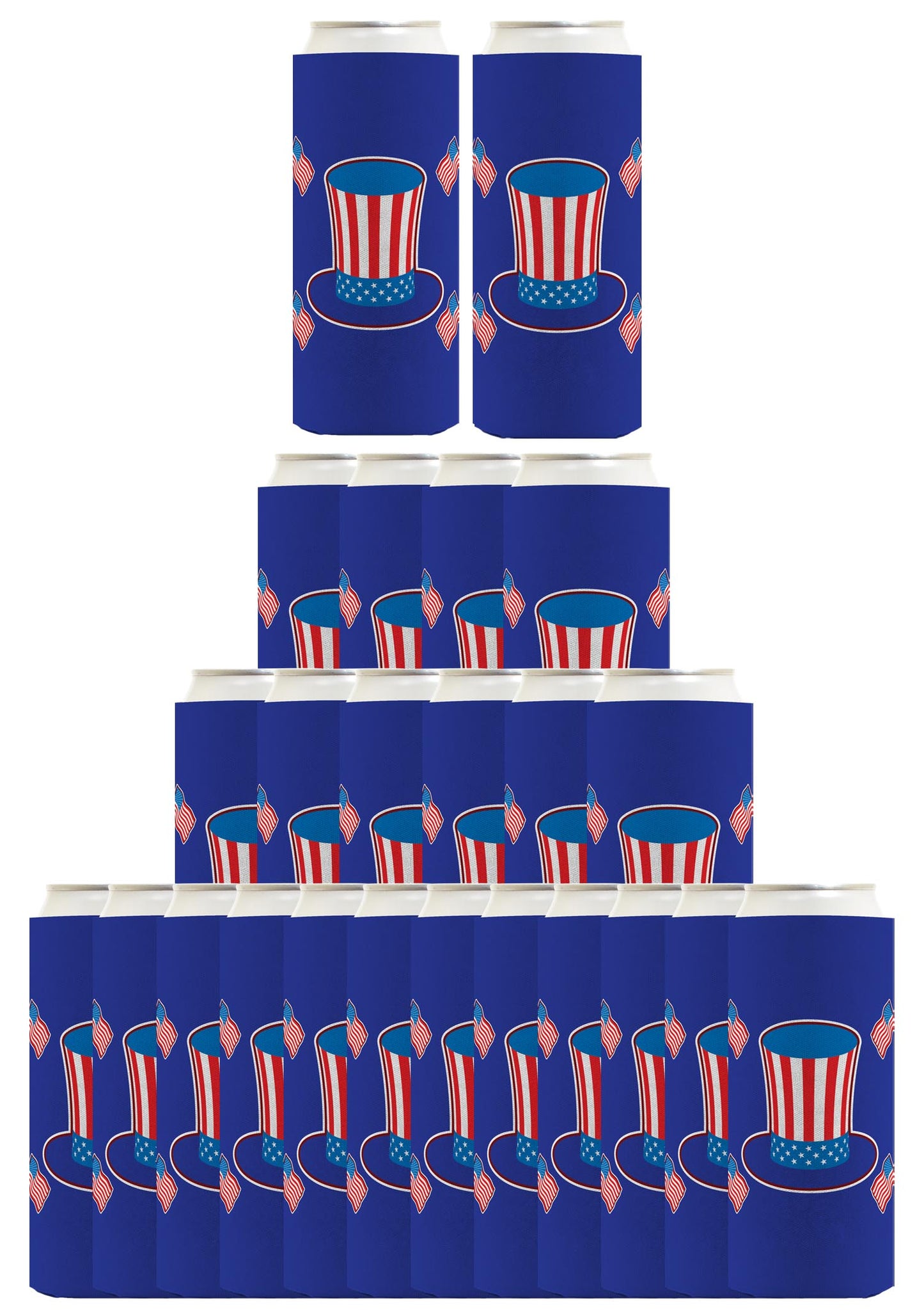 Uncle Sam Hat Royal Blue Standard or Slim Can Thermocooler Drink Sleeve