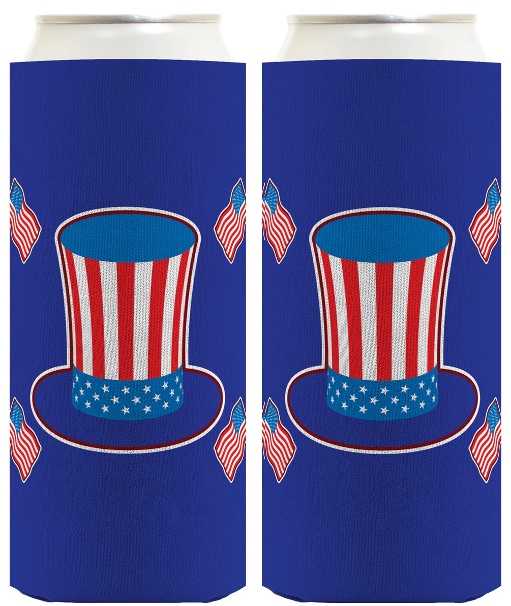 Uncle Sam Hat Royal Blue Standard or Slim Can Thermocooler Drink Sleeve