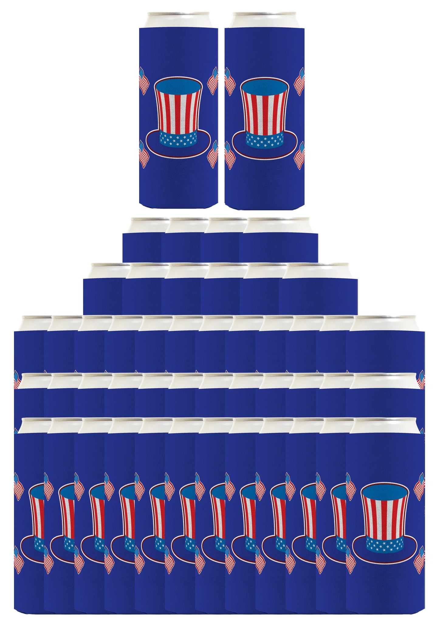 Uncle Sam Hat Royal Blue Standard or Slim Can Thermocooler Drink Sleeve