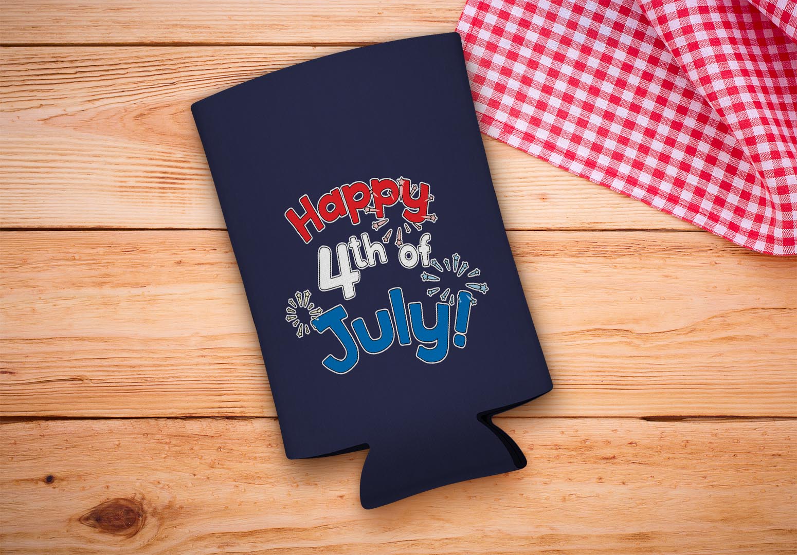 drink sleeve on a wood background