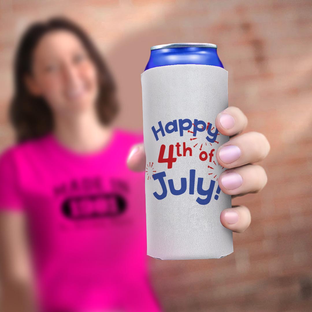 woman holding drink sleeve