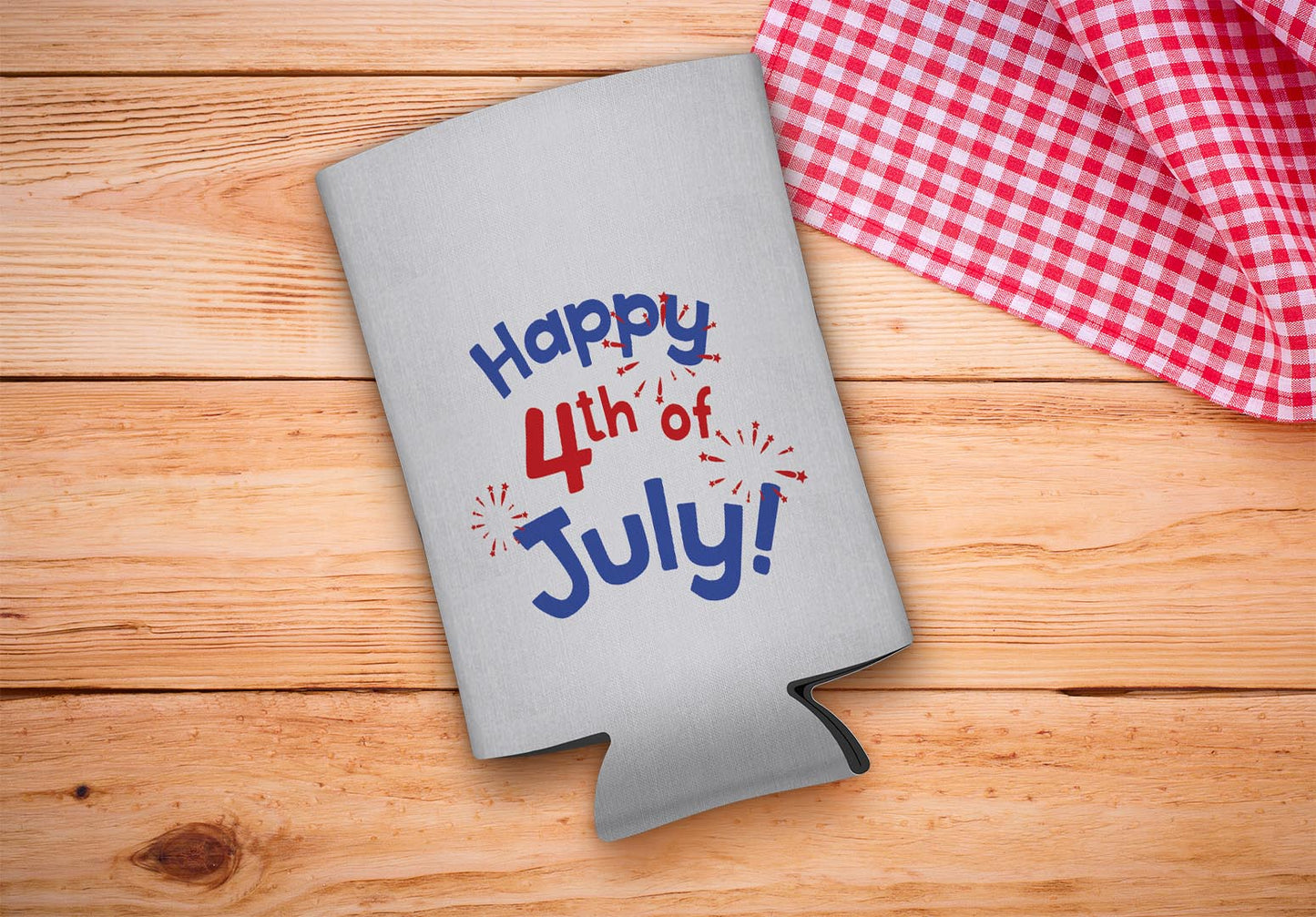 drink sleeve on a wood background