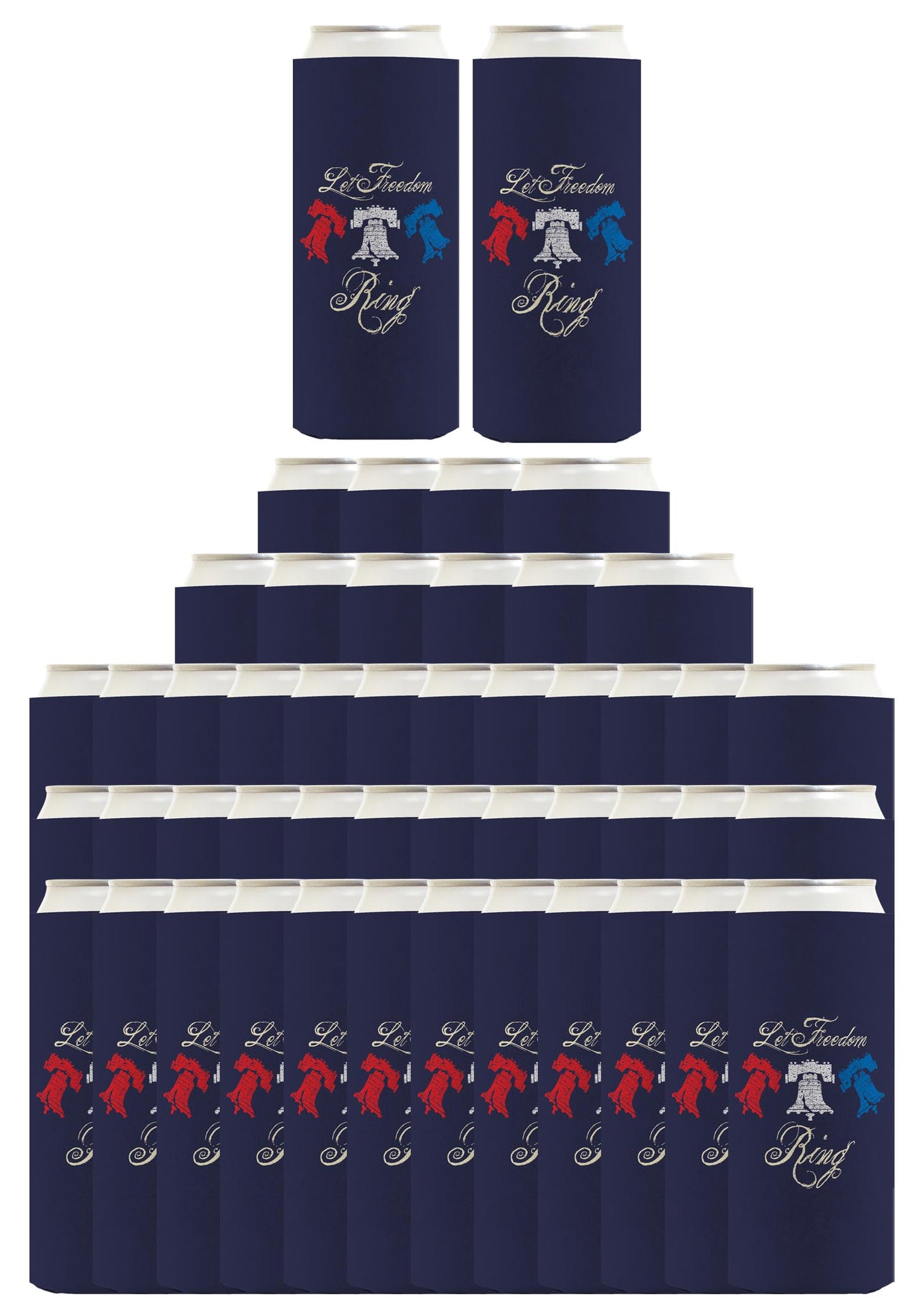 Let Freedom Ring Navy Standard or Slim Can Thermocooler Drink Sleeve