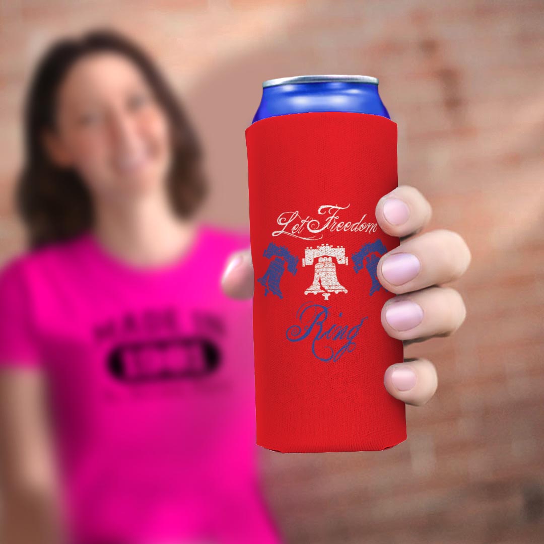 woman holding drink sleeve
