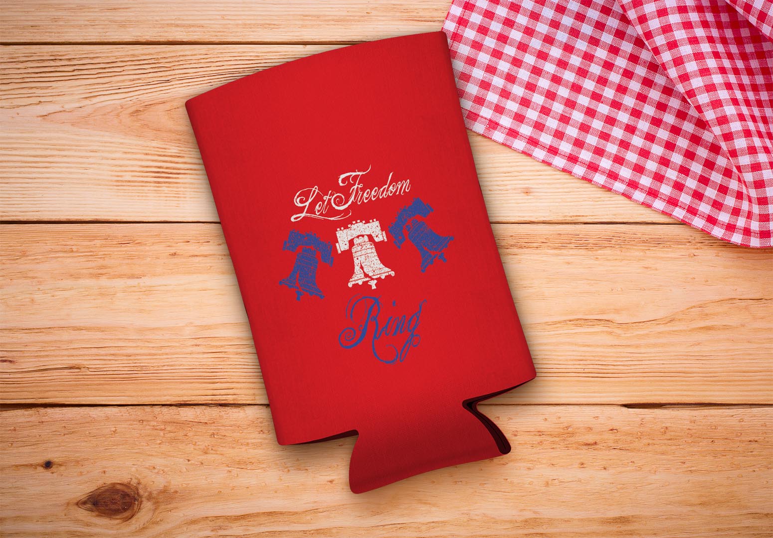 drink sleeve on a wood background