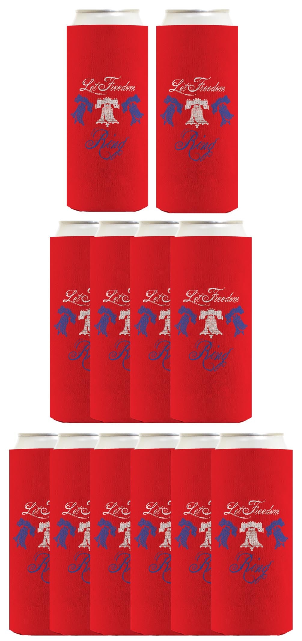 Let Freedom Ring Red Standard or Slim Can Thermocooler Drink Sleeve
