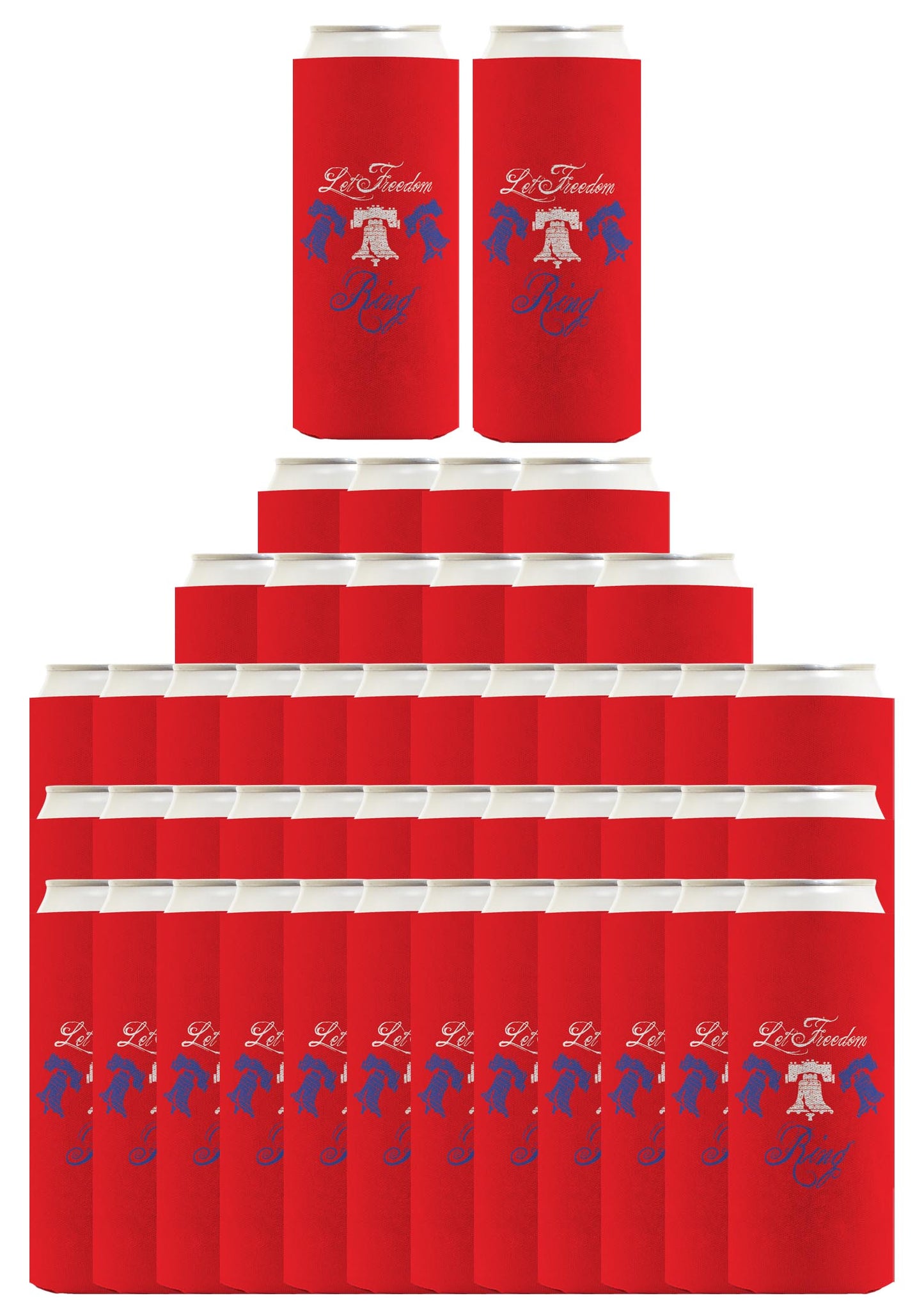 Let Freedom Ring Red Standard or Slim Can Thermocooler Drink Sleeve