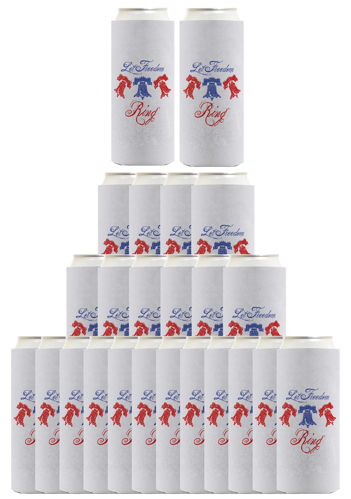Let Freedom Ring Light Blue Standard or Slim Can Thermocooler Drink Sleeve