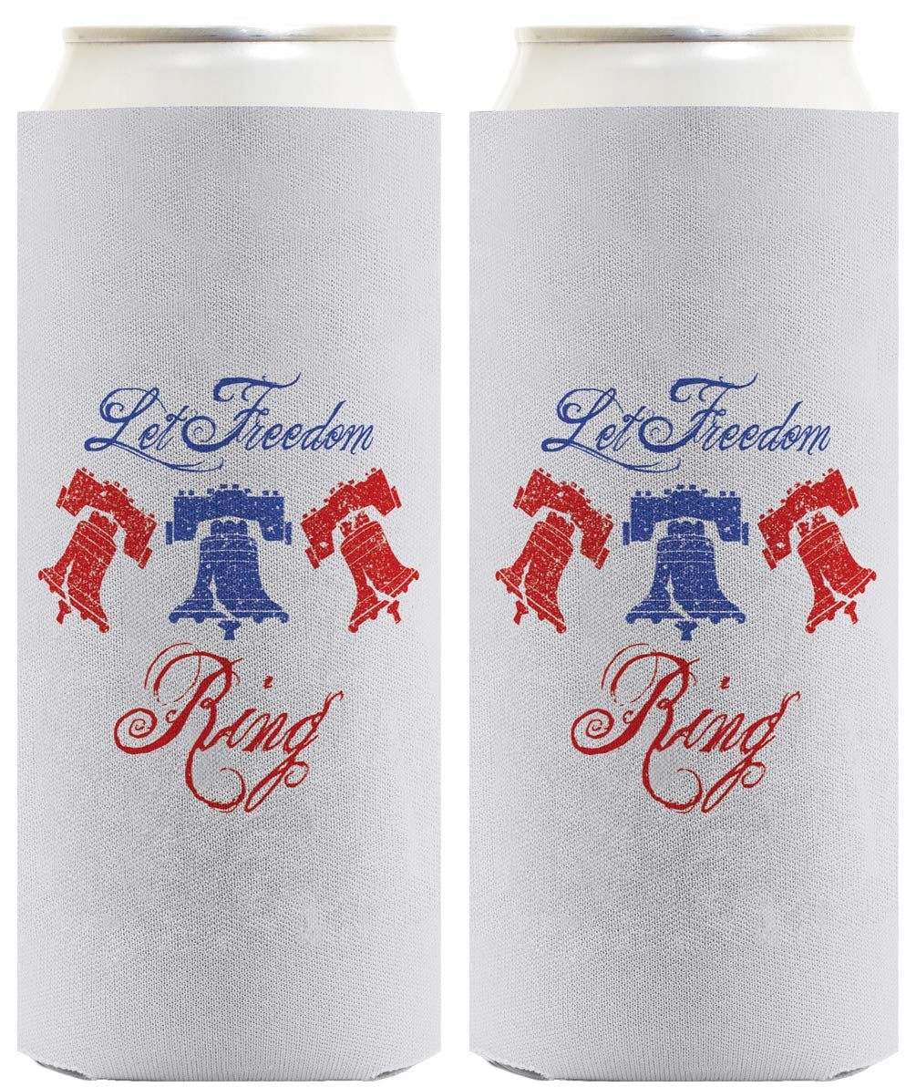 Let Freedom Ring Light Blue Standard or Slim Can Thermocooler Drink Sleeve