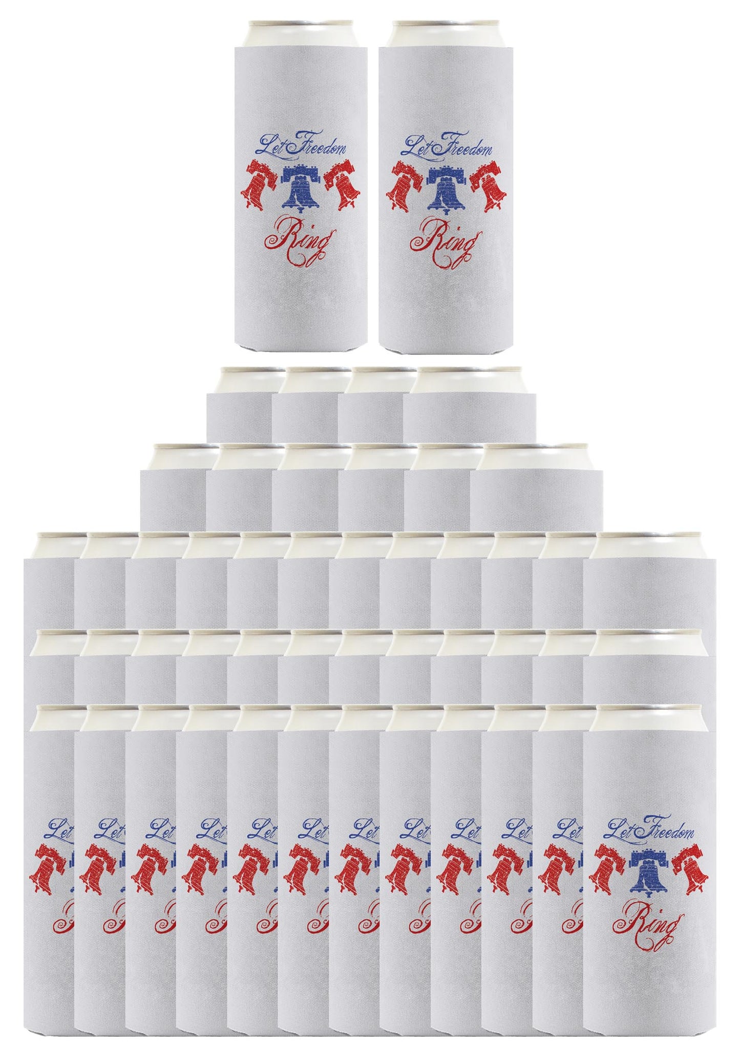 Let Freedom Ring Light Blue Standard or Slim Can Thermocooler Drink Sleeve