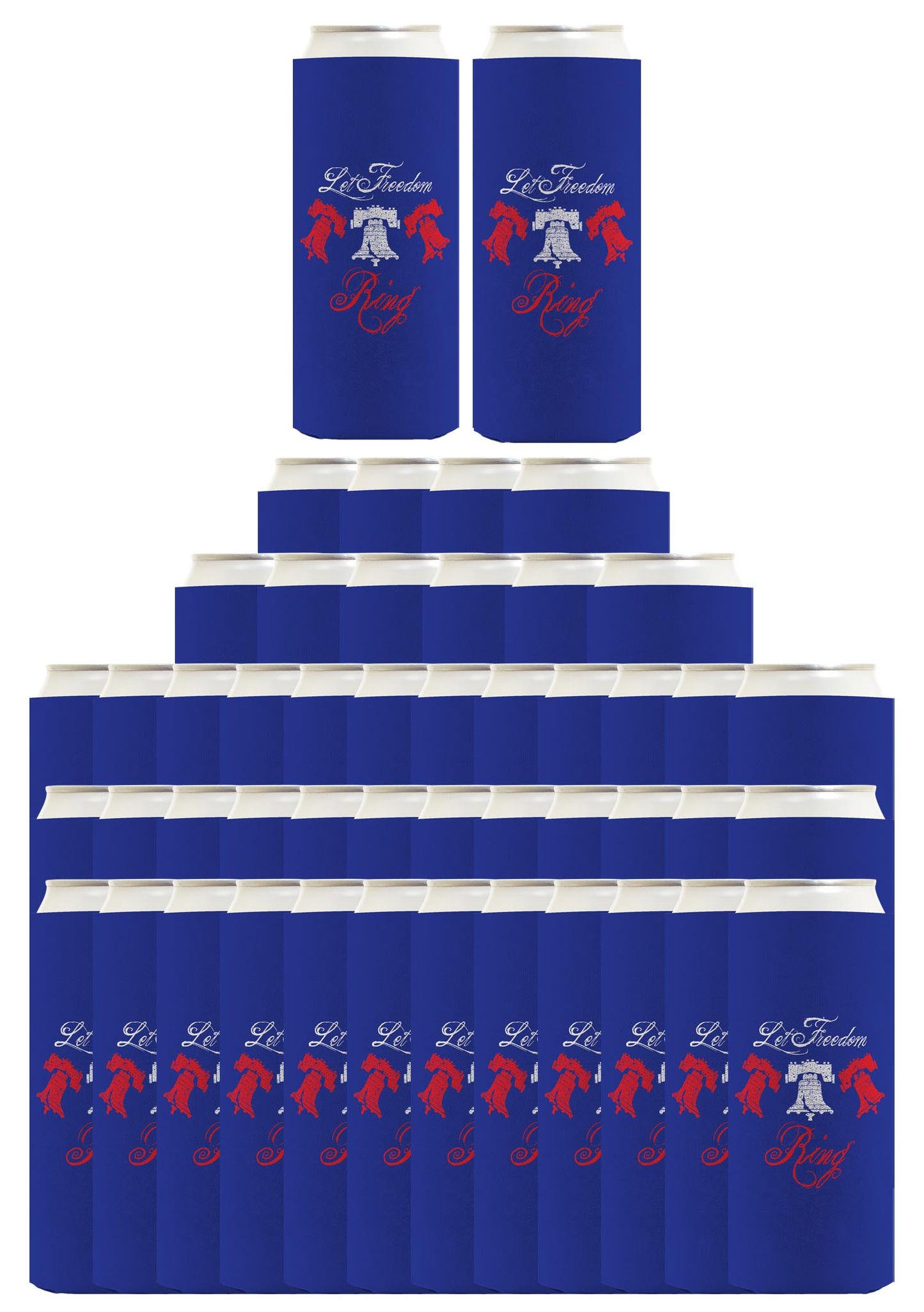 Let Freedom Ring Royal Blue Standard or Slim Can Thermocooler Drink Sleeve
