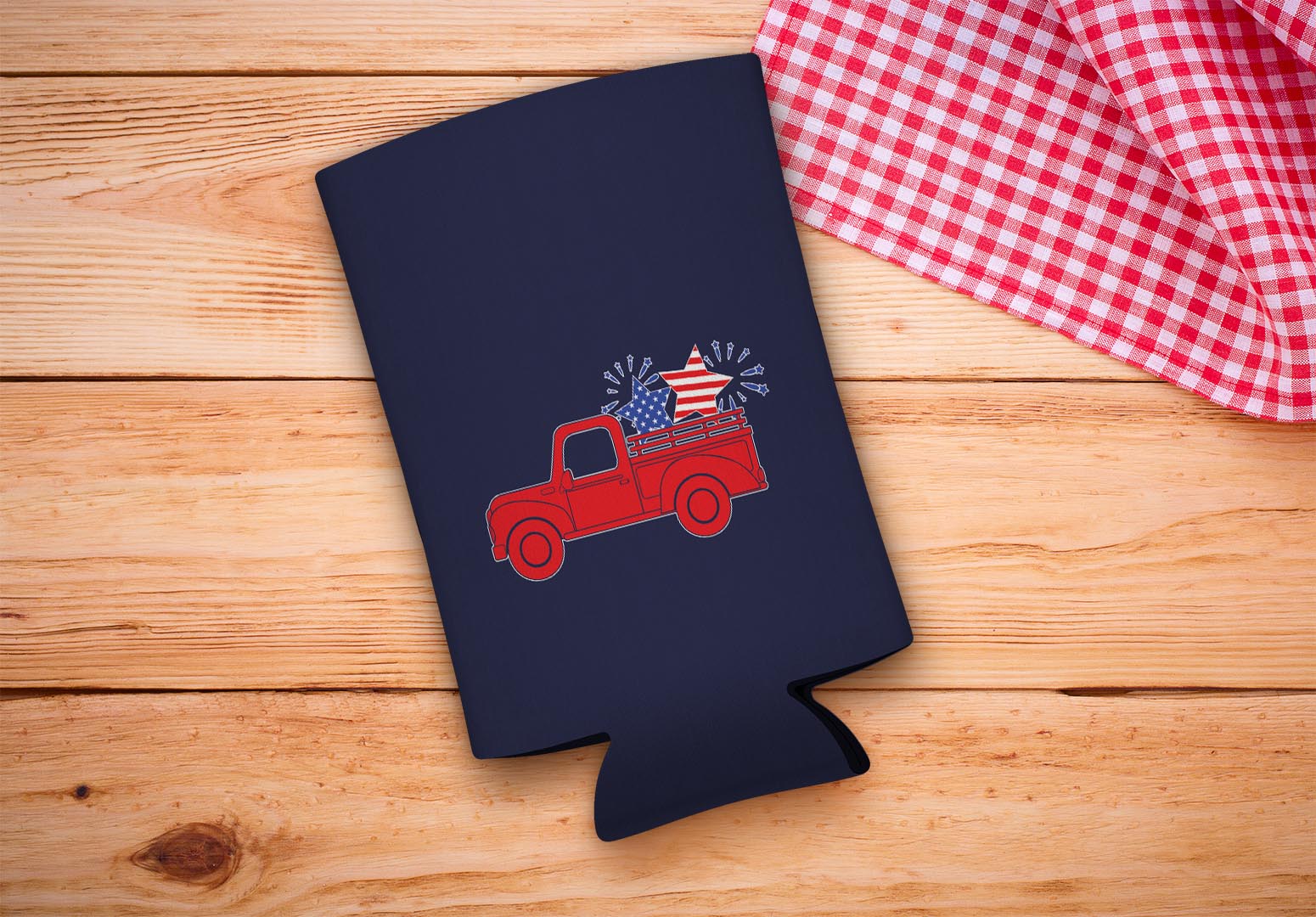 drink sleeve on a wood background