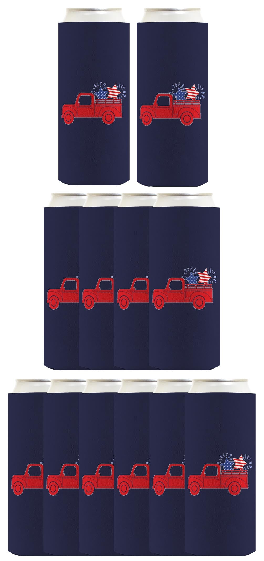 Stars and Stripes Truck Navy Standard or Slim Can Thermocooler Drink Sleeve