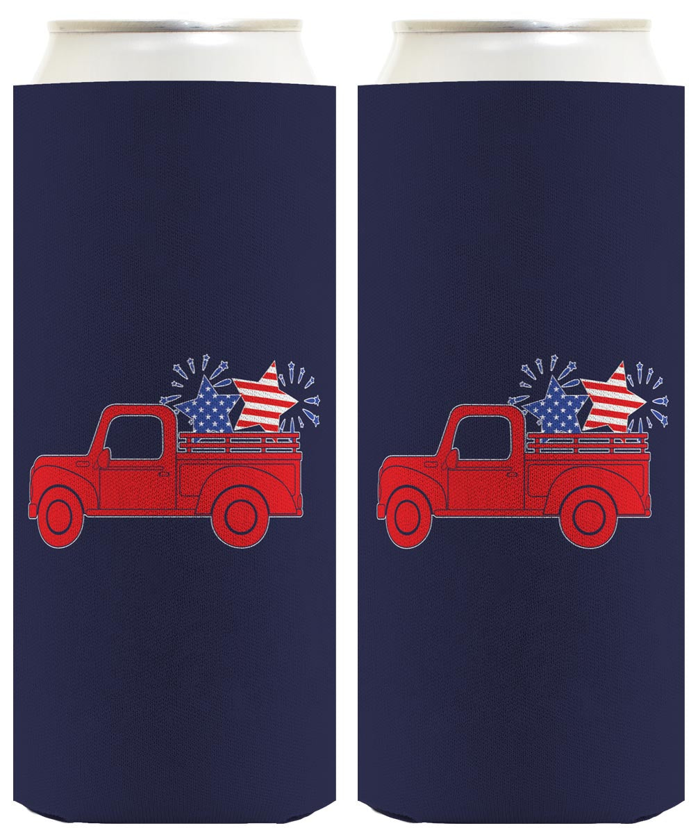 Stars and Stripes Truck Navy Standard or Slim Can Thermocooler Drink Sleeve