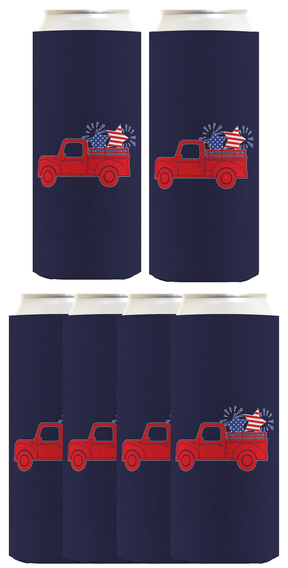 Stars and Stripes Truck Navy Standard or Slim Can Thermocooler Drink Sleeve