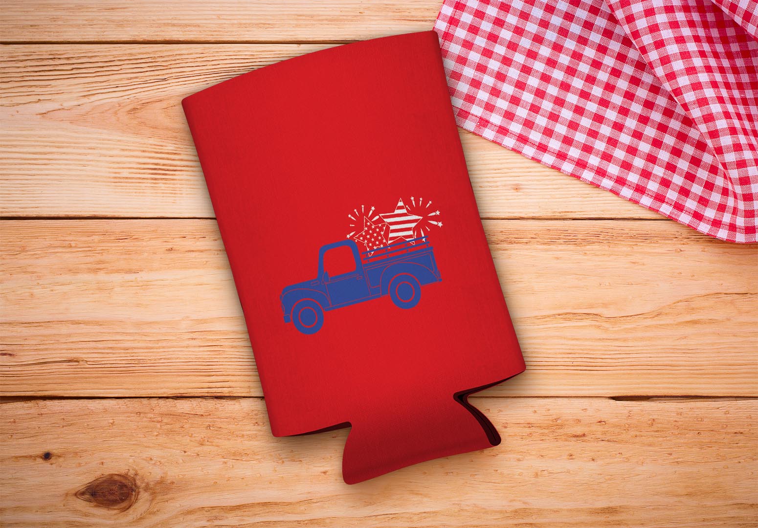 drink sleeve on a wood background