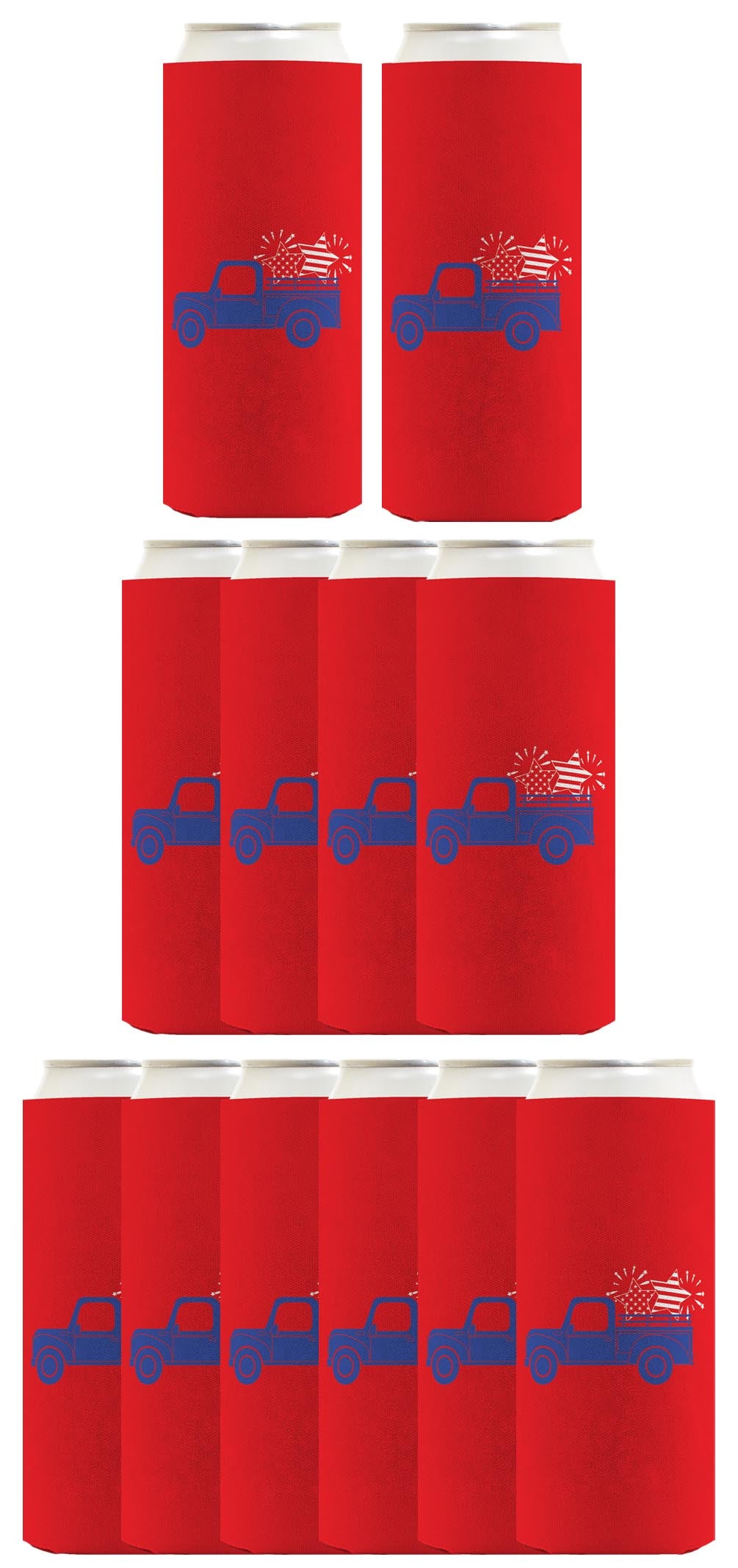 Stars and Stripes Truck Red Standard or Slim Can Thermocooler Drink Sleeve