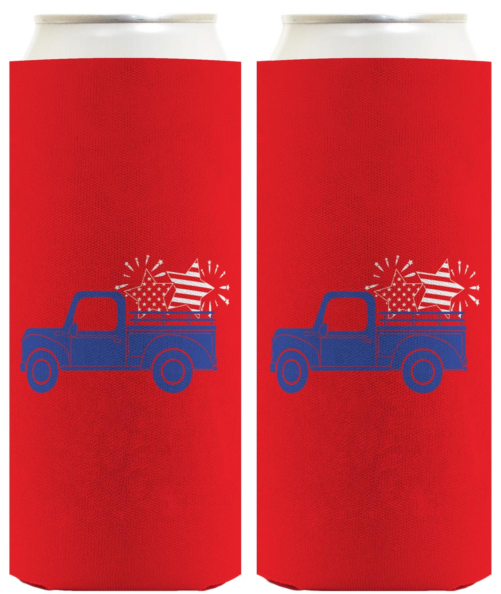 Stars and Stripes Truck Red Standard or Slim Can Thermocooler Drink Sleeve