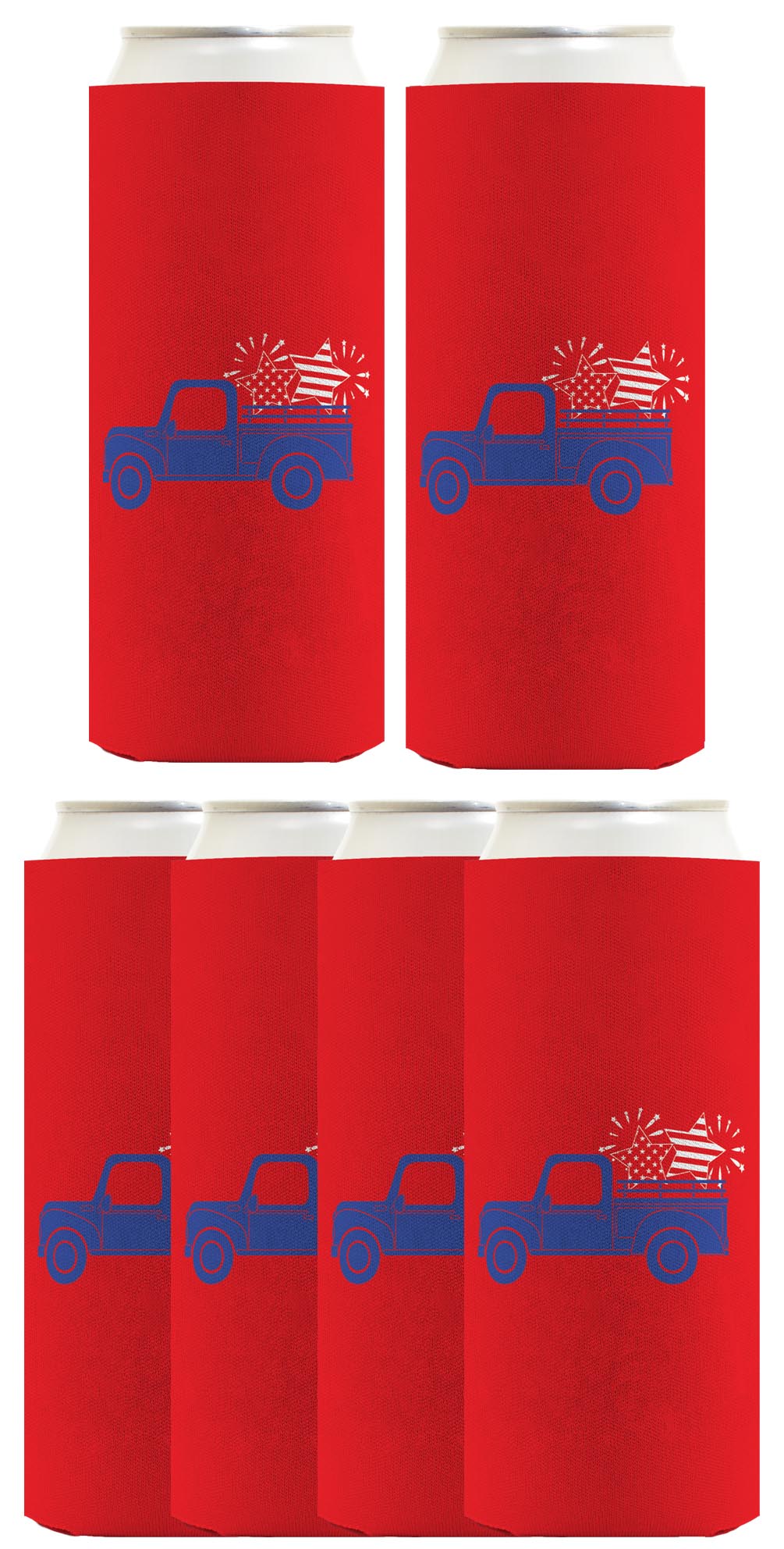 Stars and Stripes Truck Red Standard or Slim Can Thermocooler Drink Sleeve