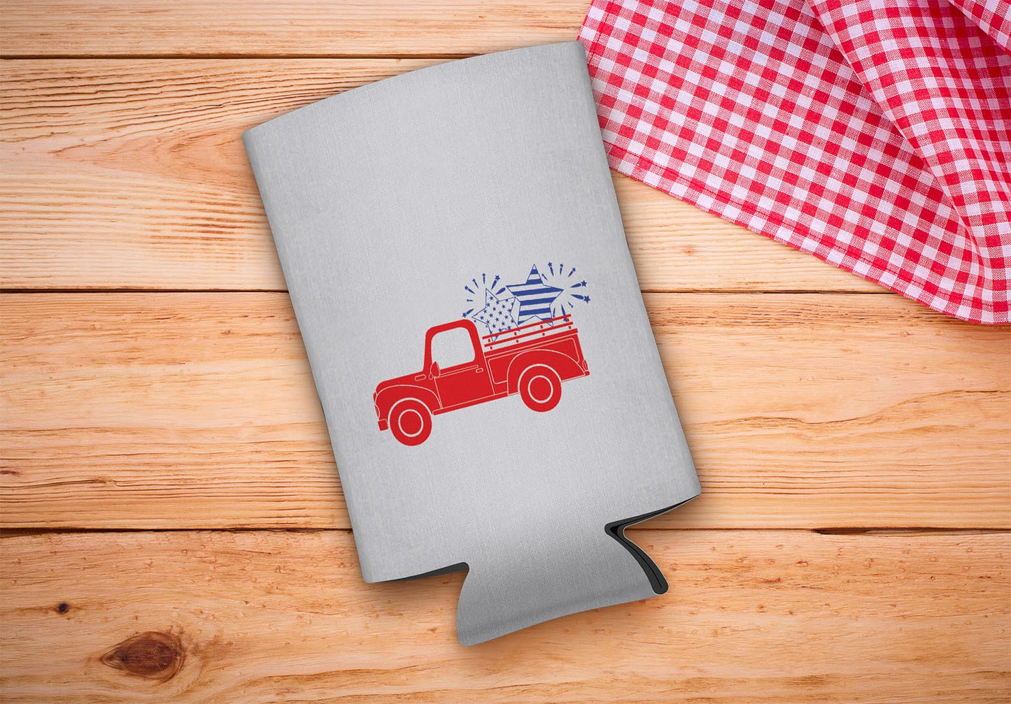 drink sleeve on a wood background