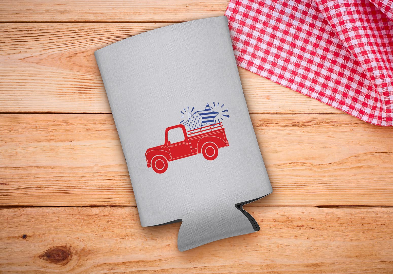 drink sleeve on a wood background