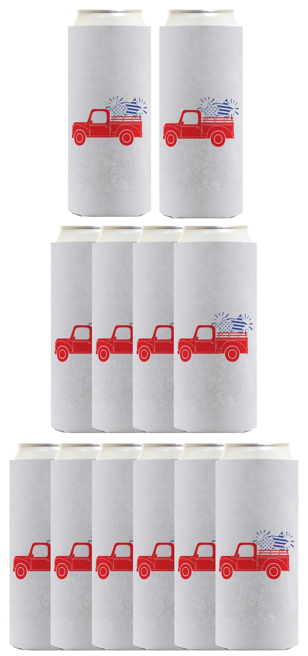 Stars and Stripes Truck Light Blue Standard or Slim Can Thermocooler Drink Sleeve