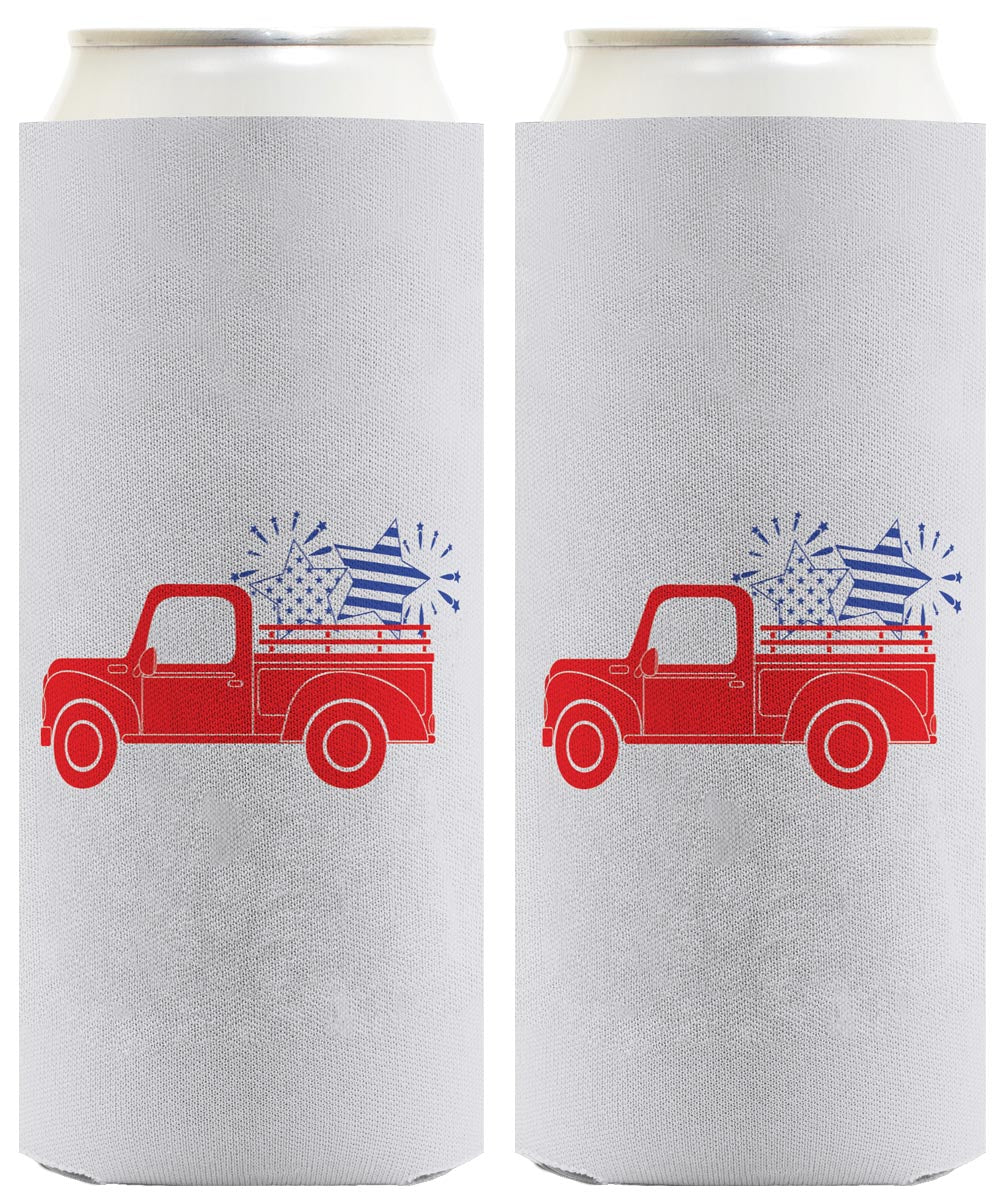 Stars and Stripes Truck Light Blue Standard or Slim Can Thermocooler Drink Sleeve