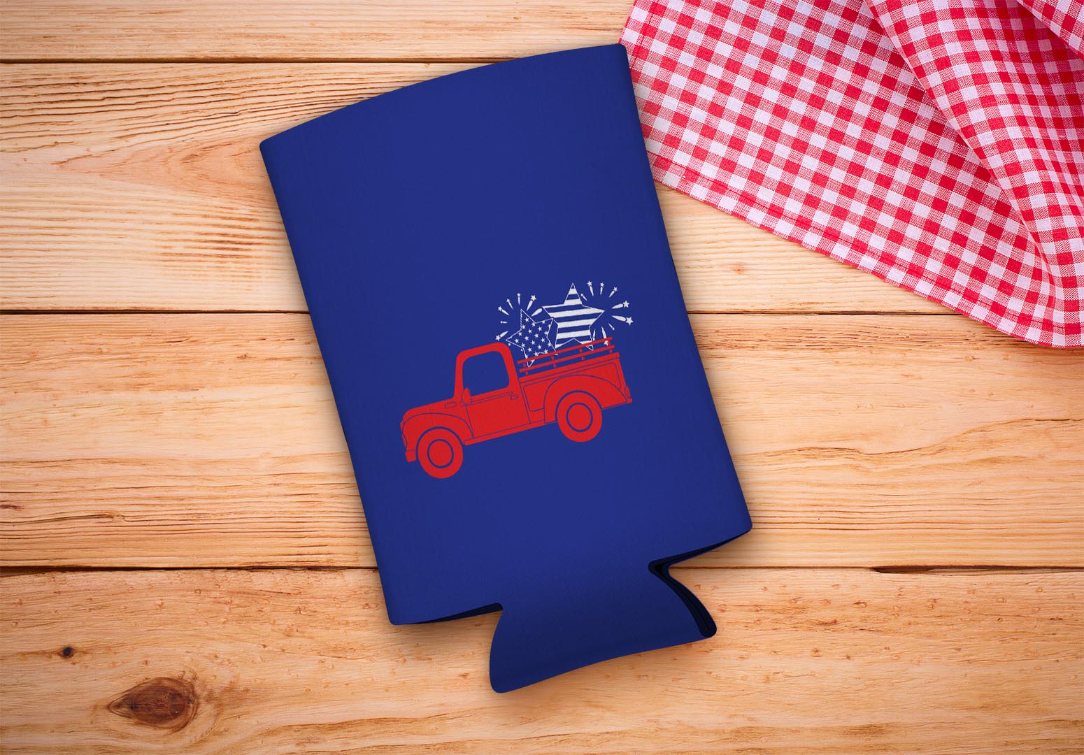 drink sleeve on a wood background