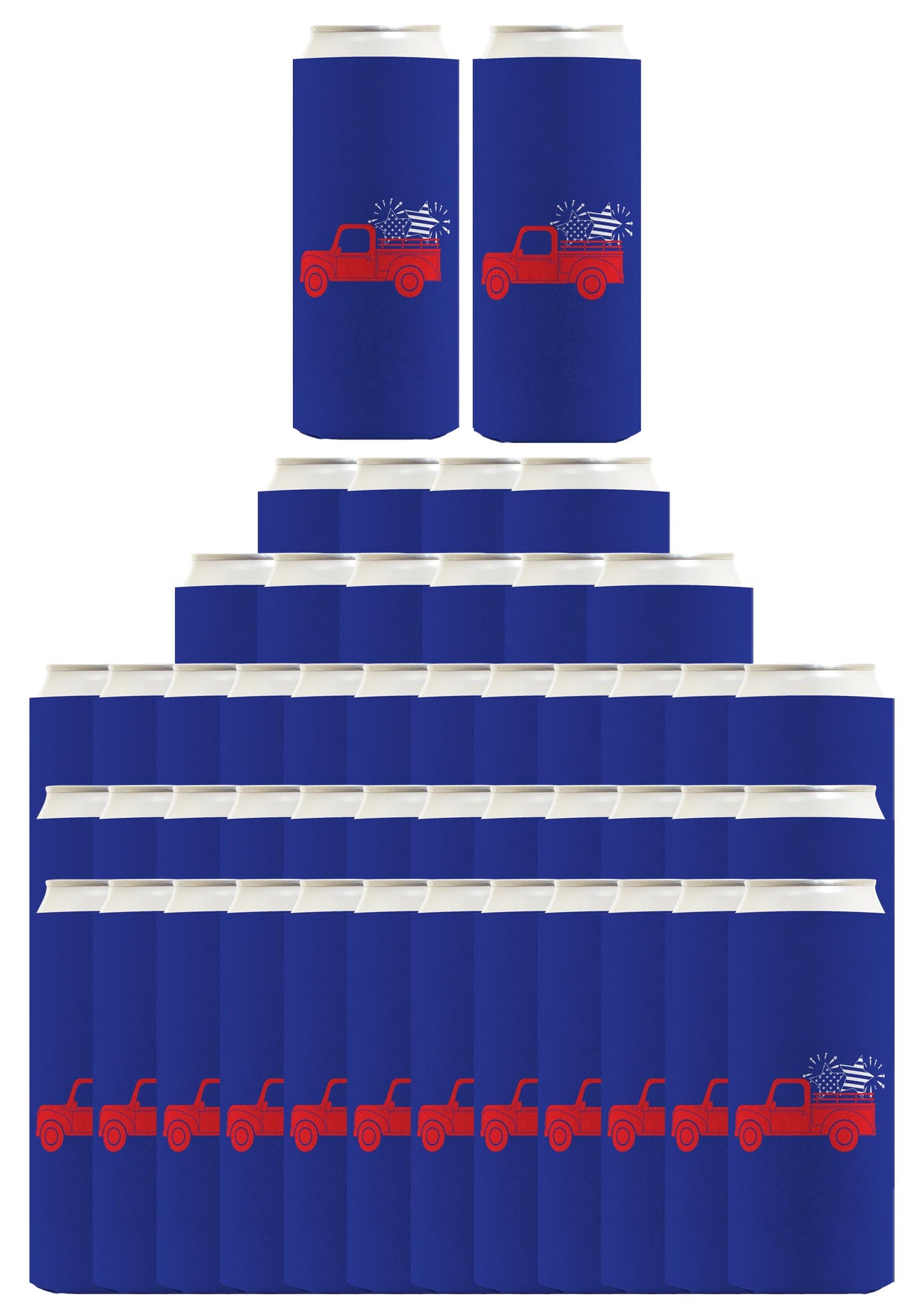 Stars and Stripes Truck Royal Blue Standard or Slim Can Thermocooler Drink Sleeve