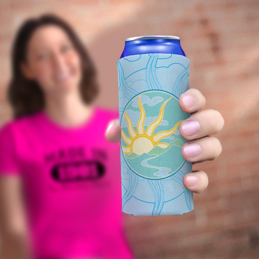 woman holding drink sleeve
