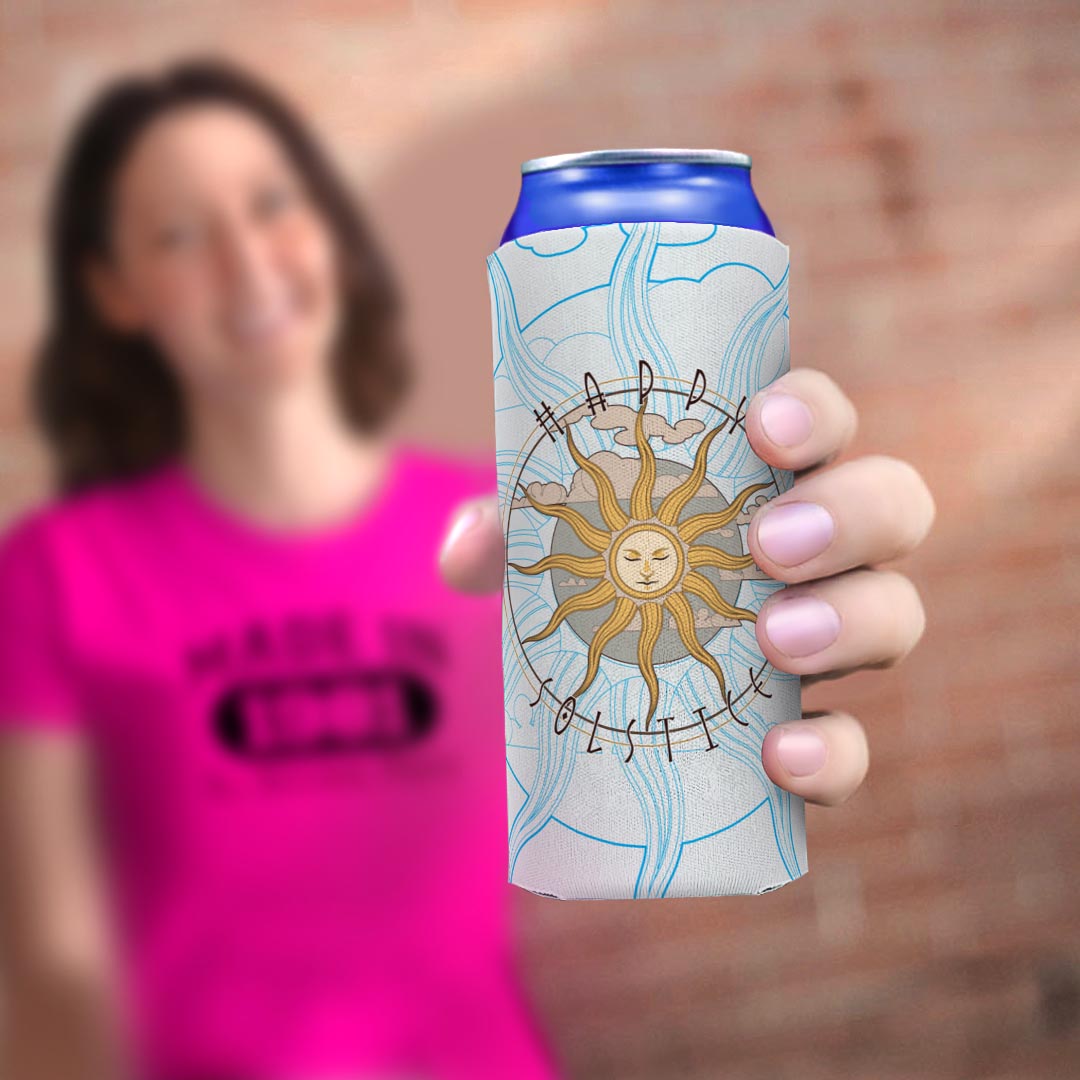 woman holding drink sleeve