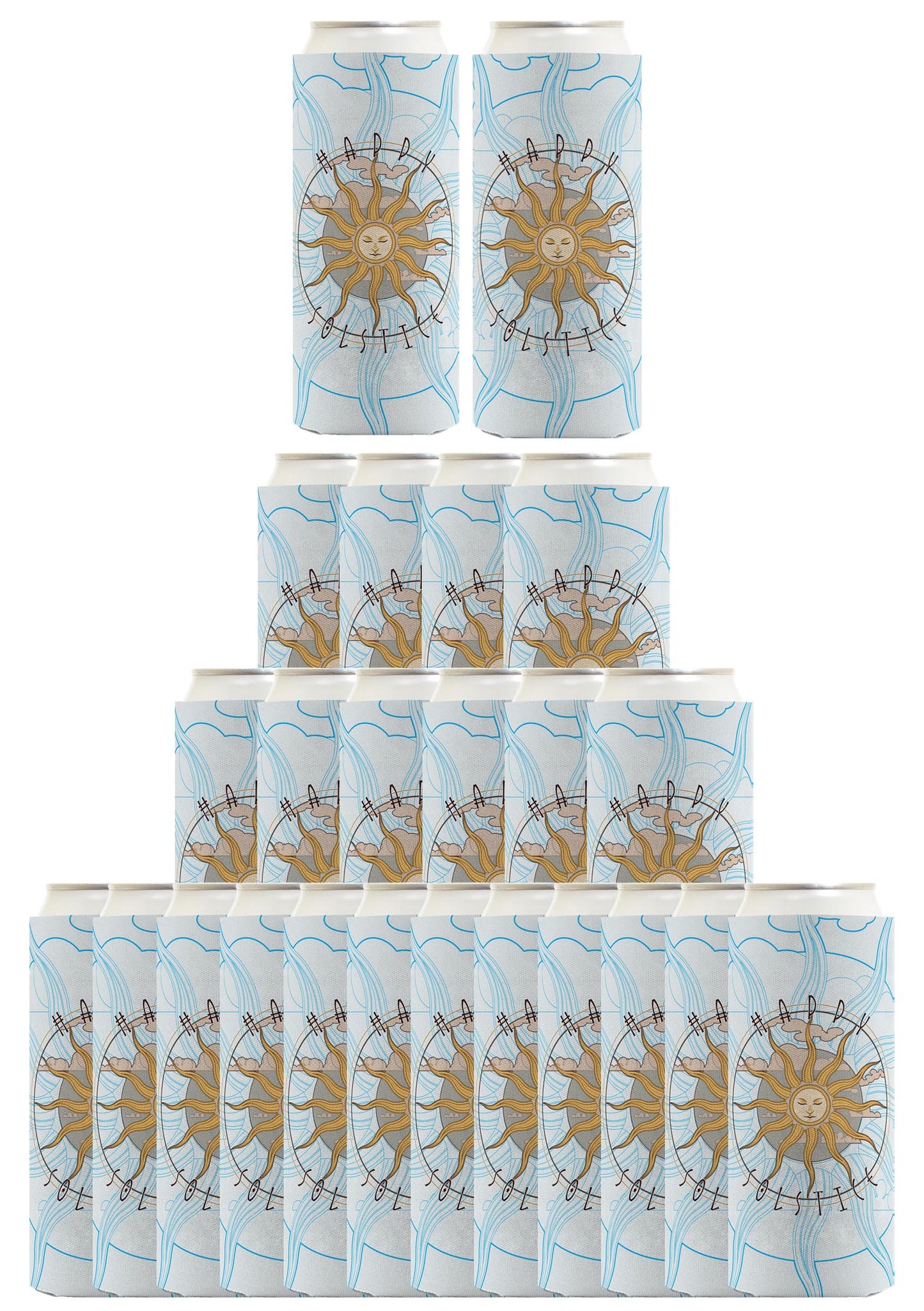 Happy Solstice Summer Solstice Standard or Slim Can Thermocooler Drink Sleeve