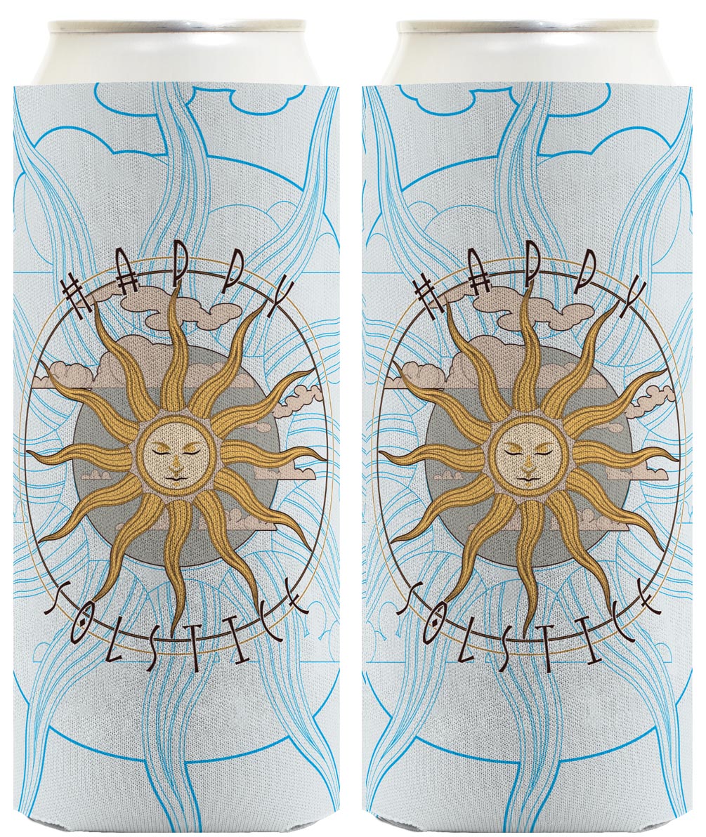 Happy Solstice Summer Solstice Standard or Slim Can Thermocooler Drink Sleeve