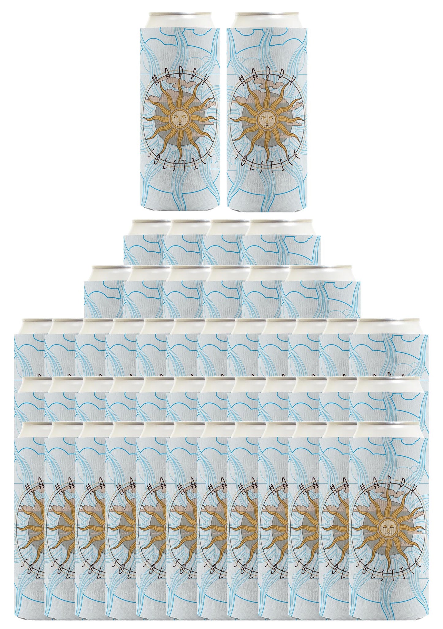 Happy Solstice Summer Solstice Standard or Slim Can Thermocooler Drink Sleeve