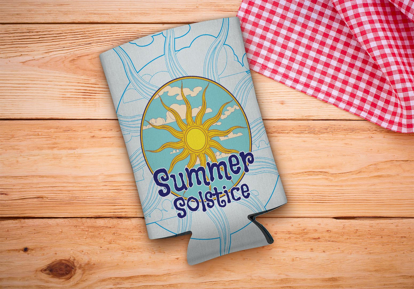 drink sleeve on a wood background