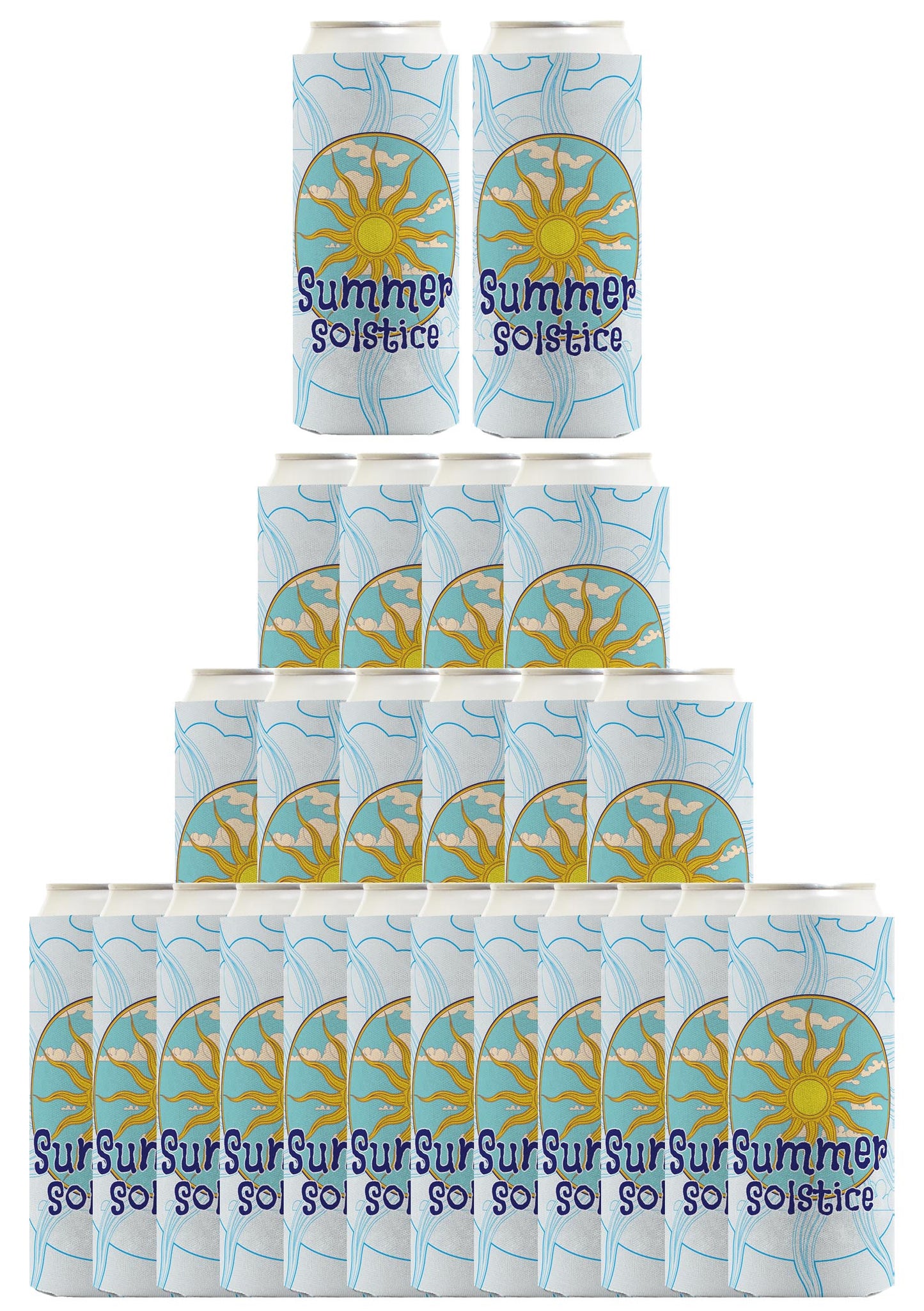 Summer Solstice Full Sun Standard or Slim Can Thermocooler Drink Sleeve