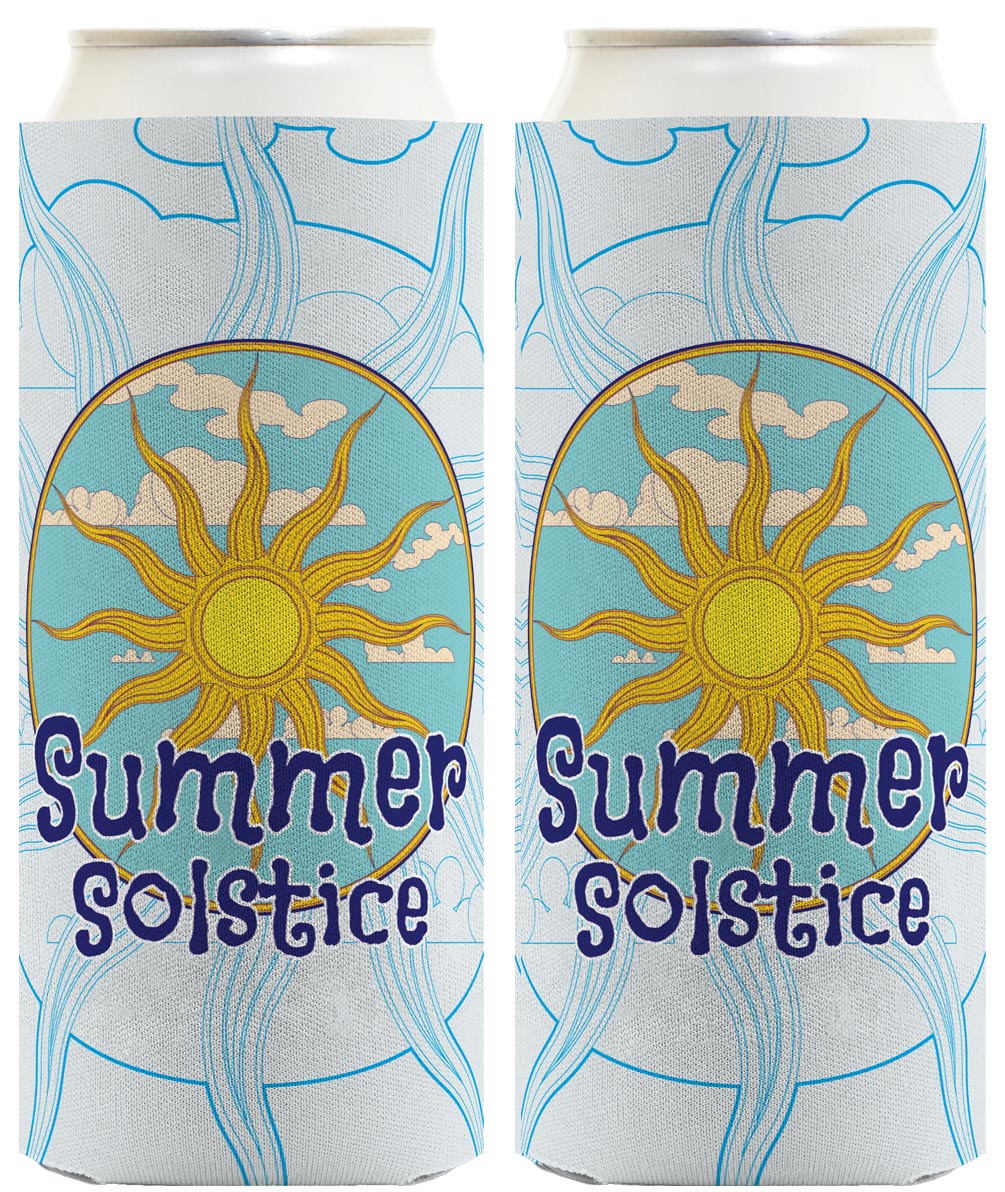Summer Solstice Full Sun Standard or Slim Can Thermocooler Drink Sleeve
