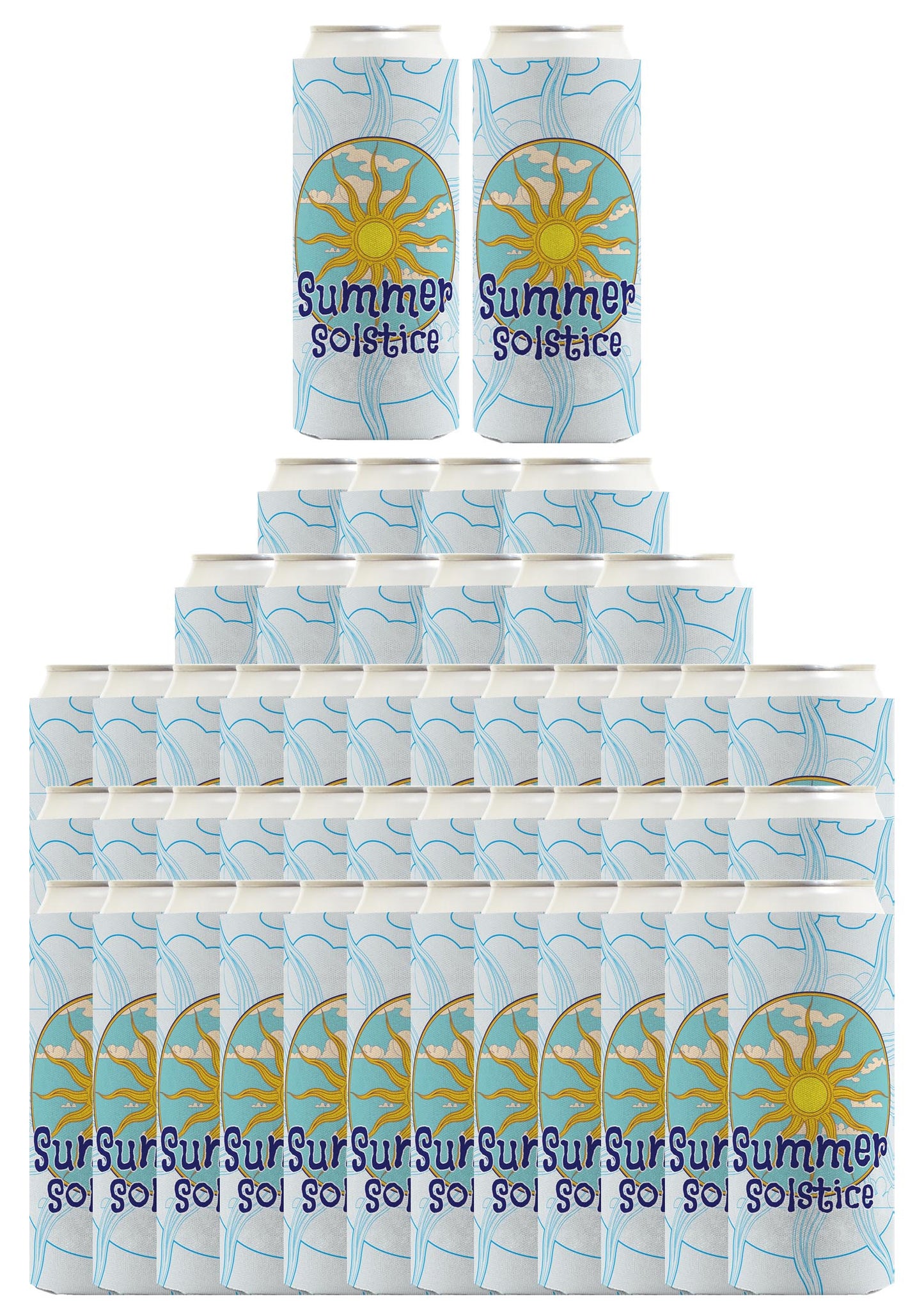 Summer Solstice Full Sun Standard or Slim Can Thermocooler Drink Sleeve