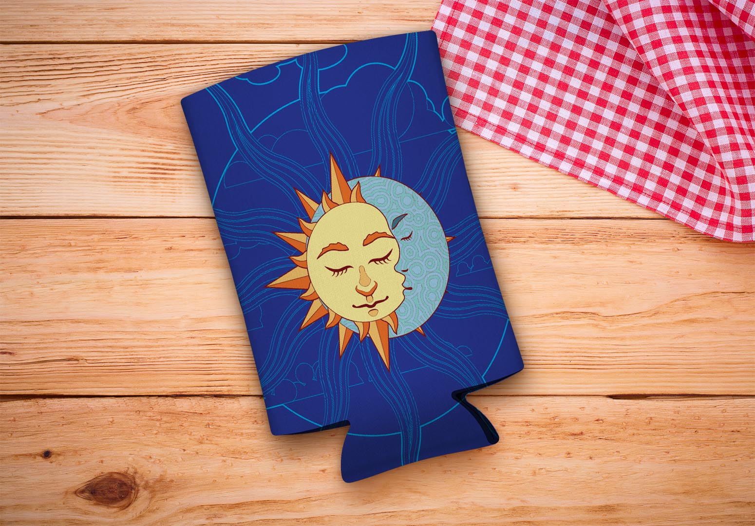 drink sleeve on a wood background