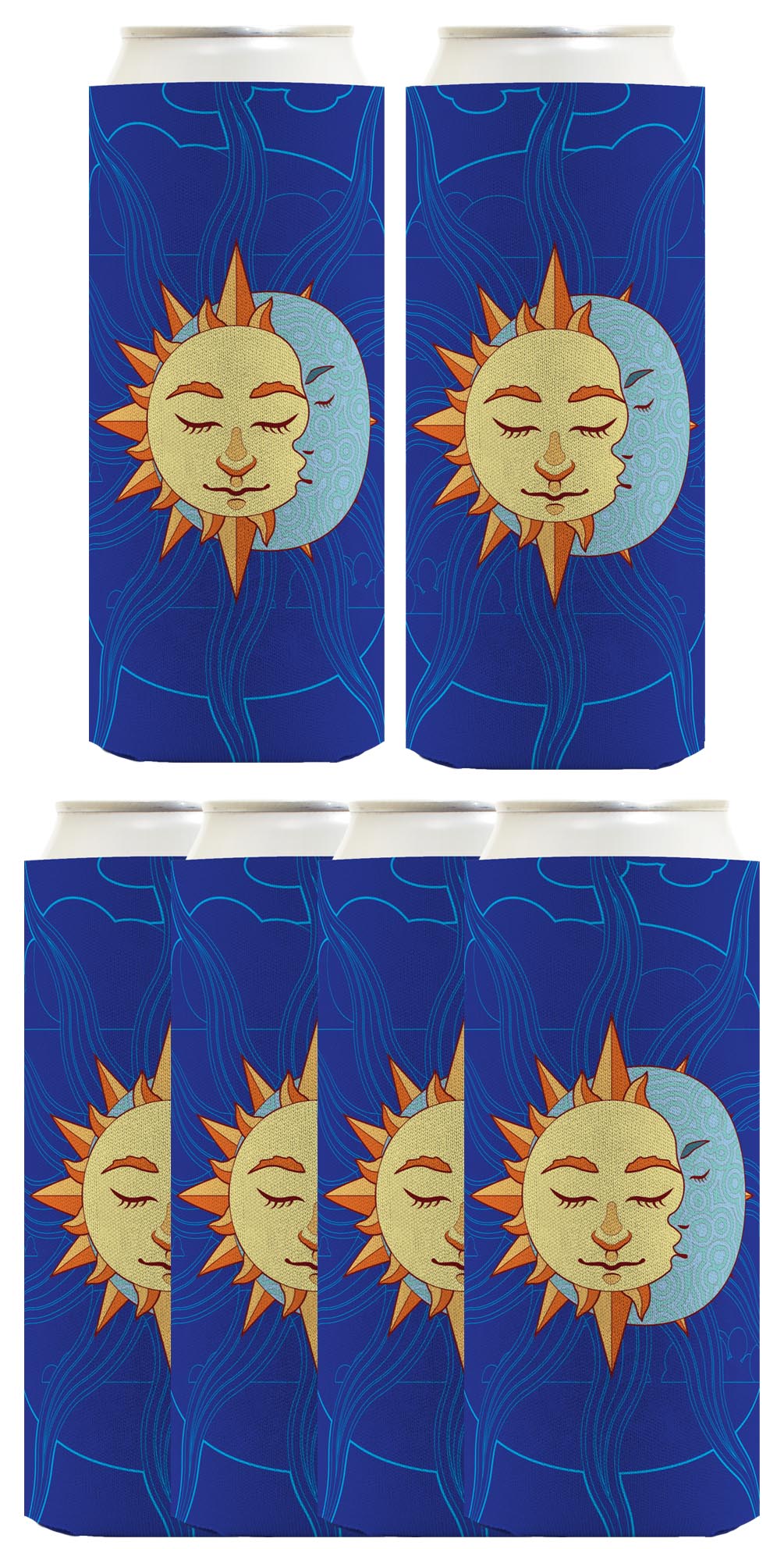 Summer Solstice More Sun Than Moon Standard or Slim Can Thermocooler Drink Sleeve
