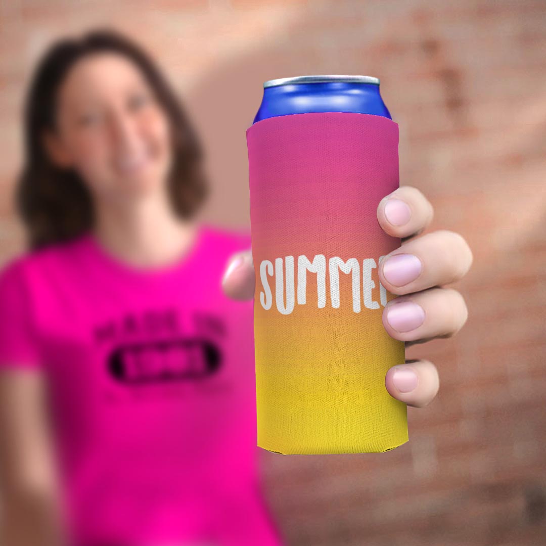 woman holding drink sleeve