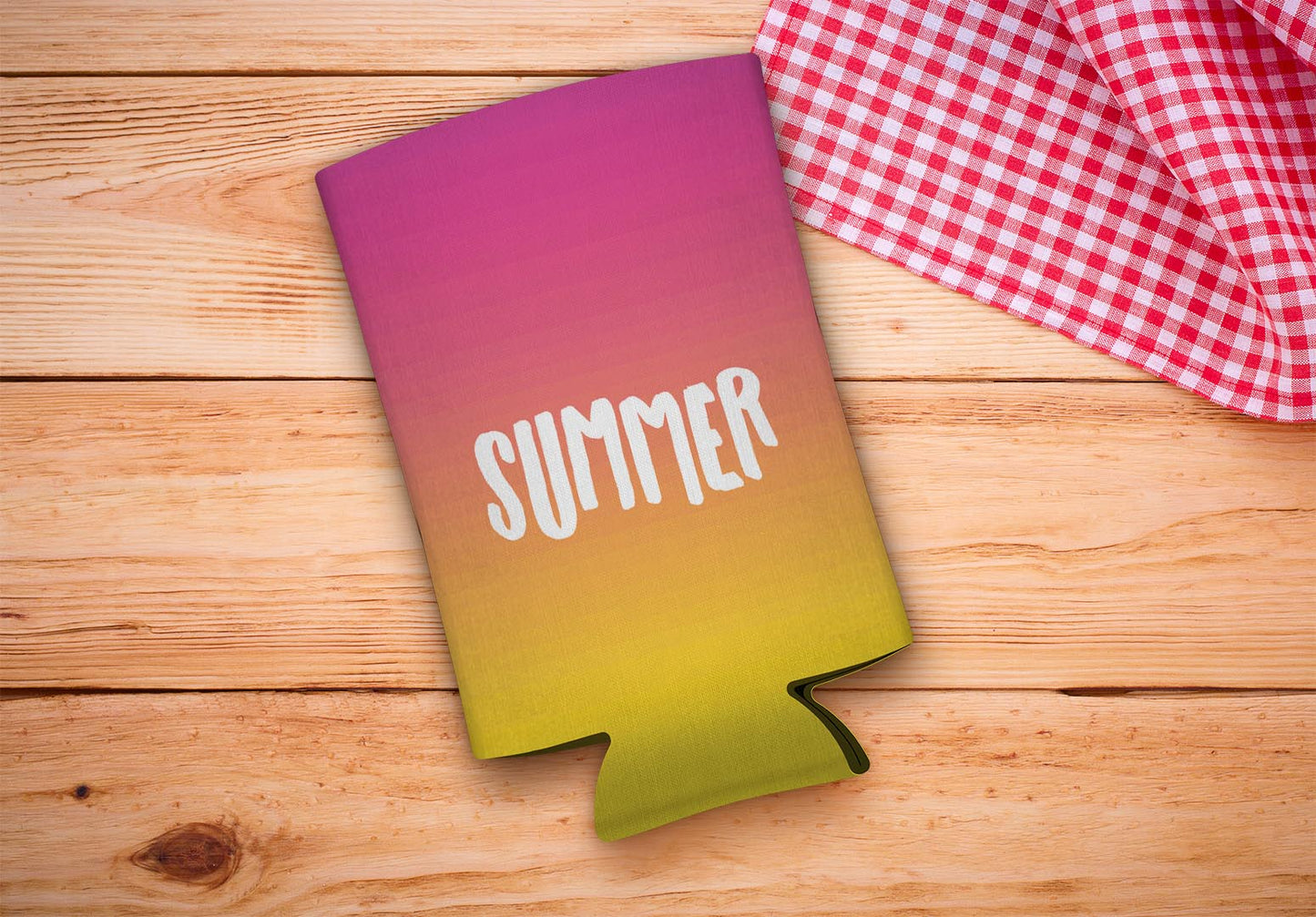 drink sleeve on a wood background