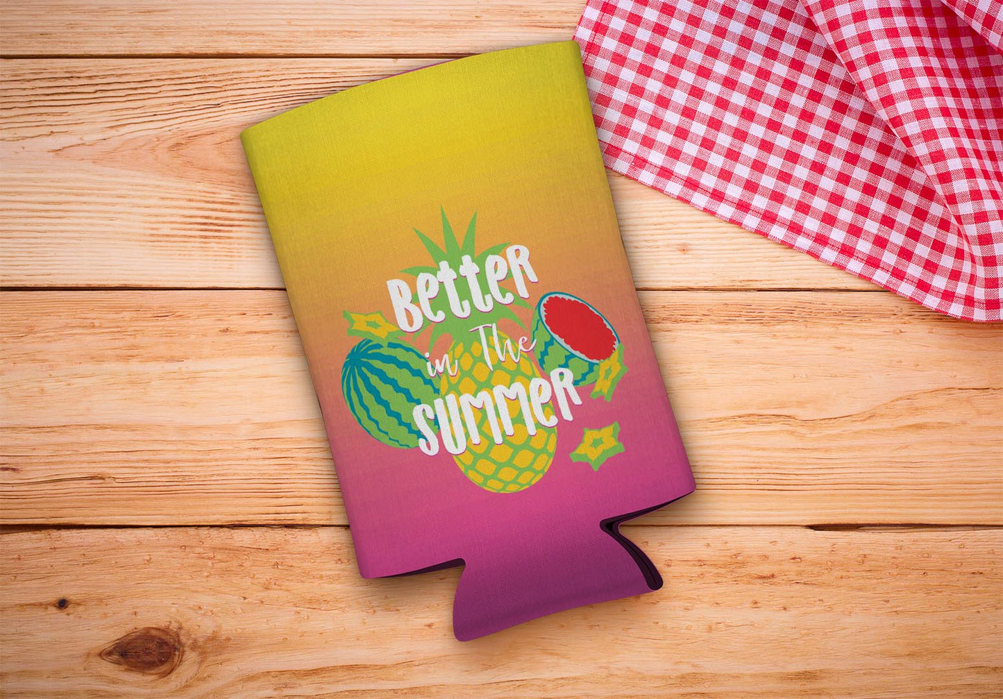 drink sleeve on a wood background