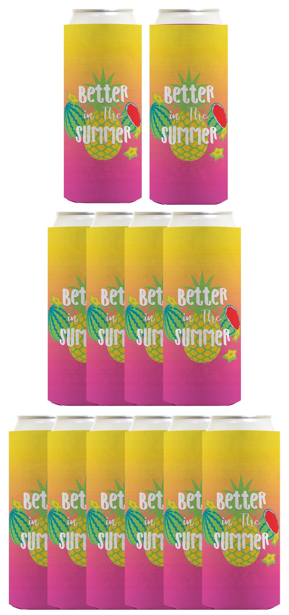 Summer Vibes Better In The Summer Standard or Slim Can Thermocooler Drink Sleeve