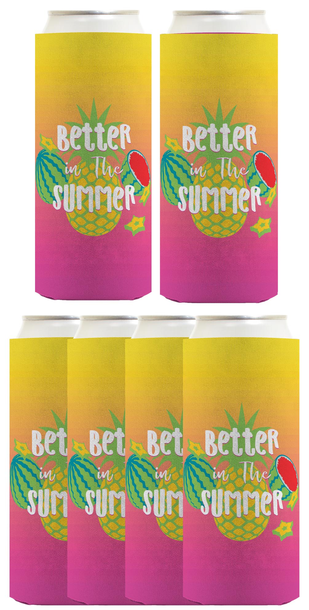 Summer Vibes Better In The Summer Standard or Slim Can Thermocooler Drink Sleeve