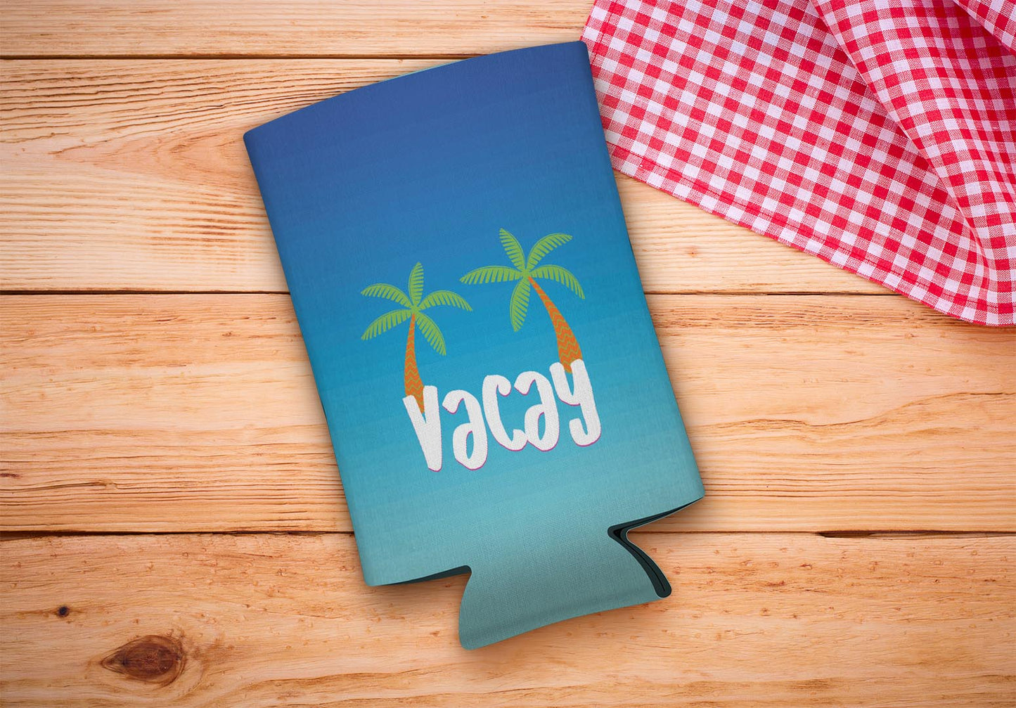 drink sleeve on a wood background
