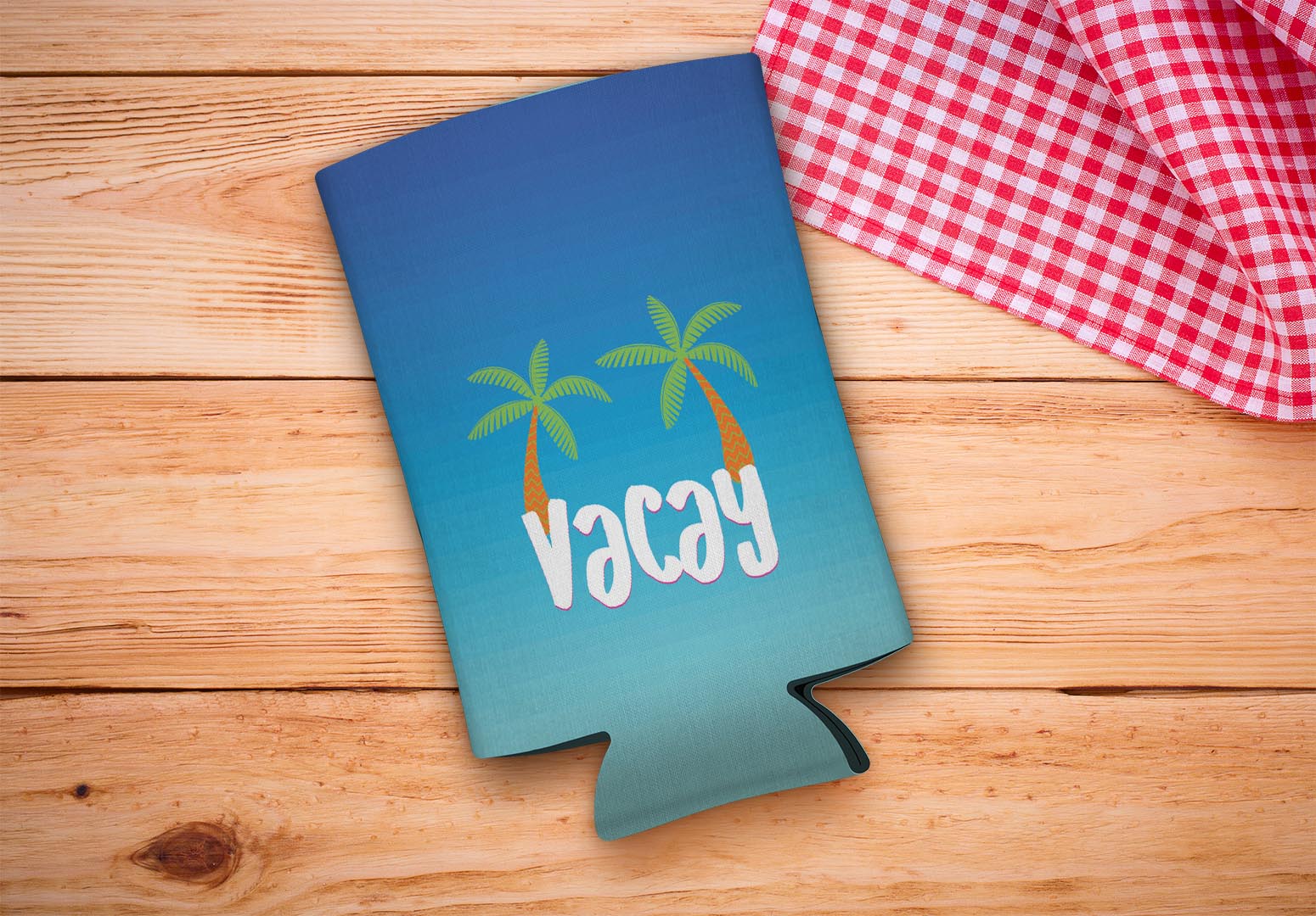 drink sleeve on a wood background