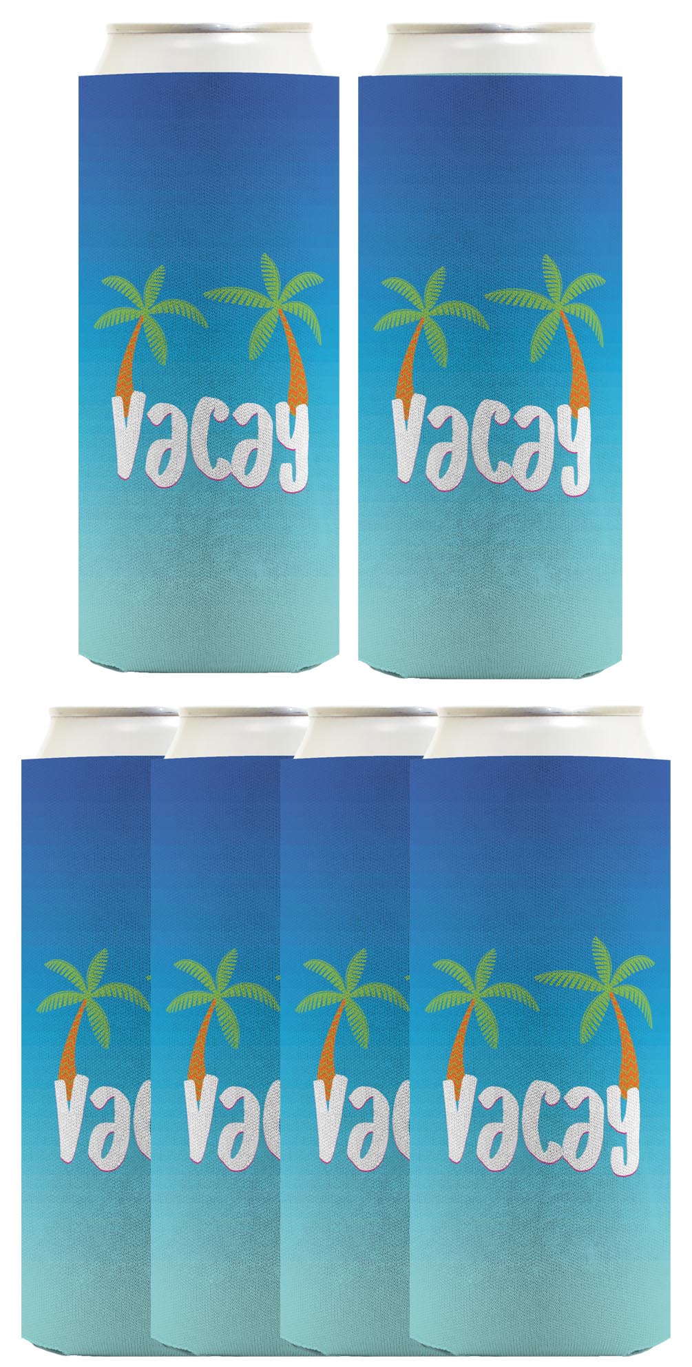 Summer Vibes Vacay Standard or Slim Can Thermocooler Drink Sleeve