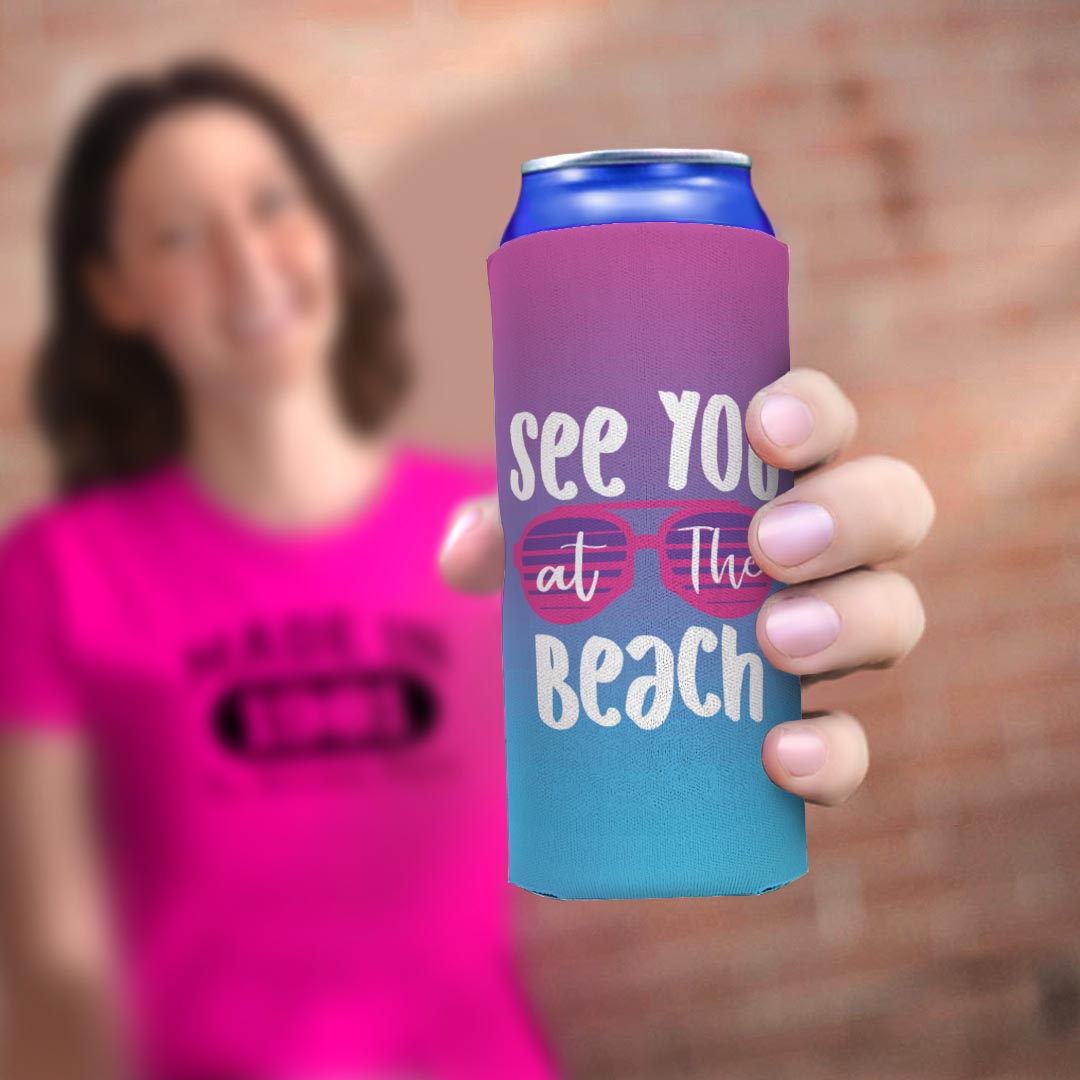 woman holding drink sleeve
