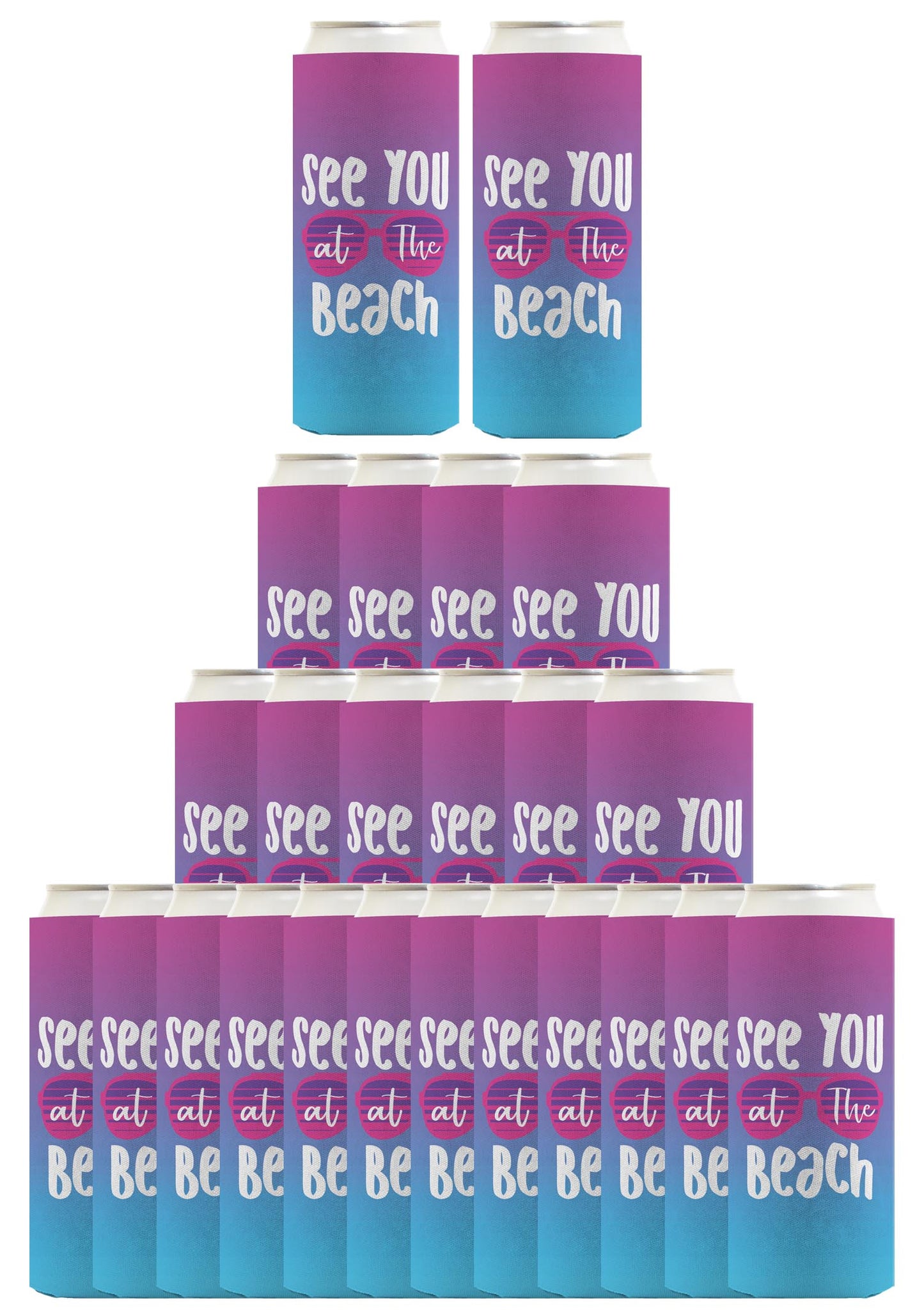 Summer Vibes See You At The Beach Standard or Slim Can Thermocooler Drink Sleeve